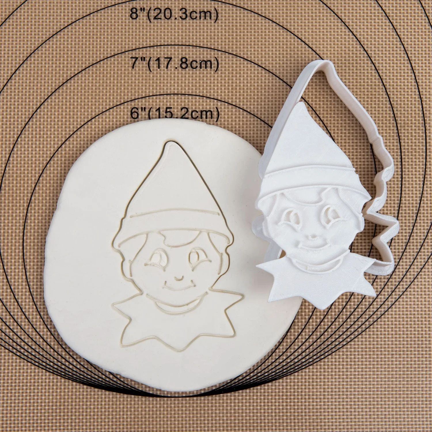 Christmas Cookie Cutters Elf Shapes with Plunger Stamps Holiday PLA Baking Accessories Cutter Molds Gifts Decorative Party 3" Kitchen Cake Supplies