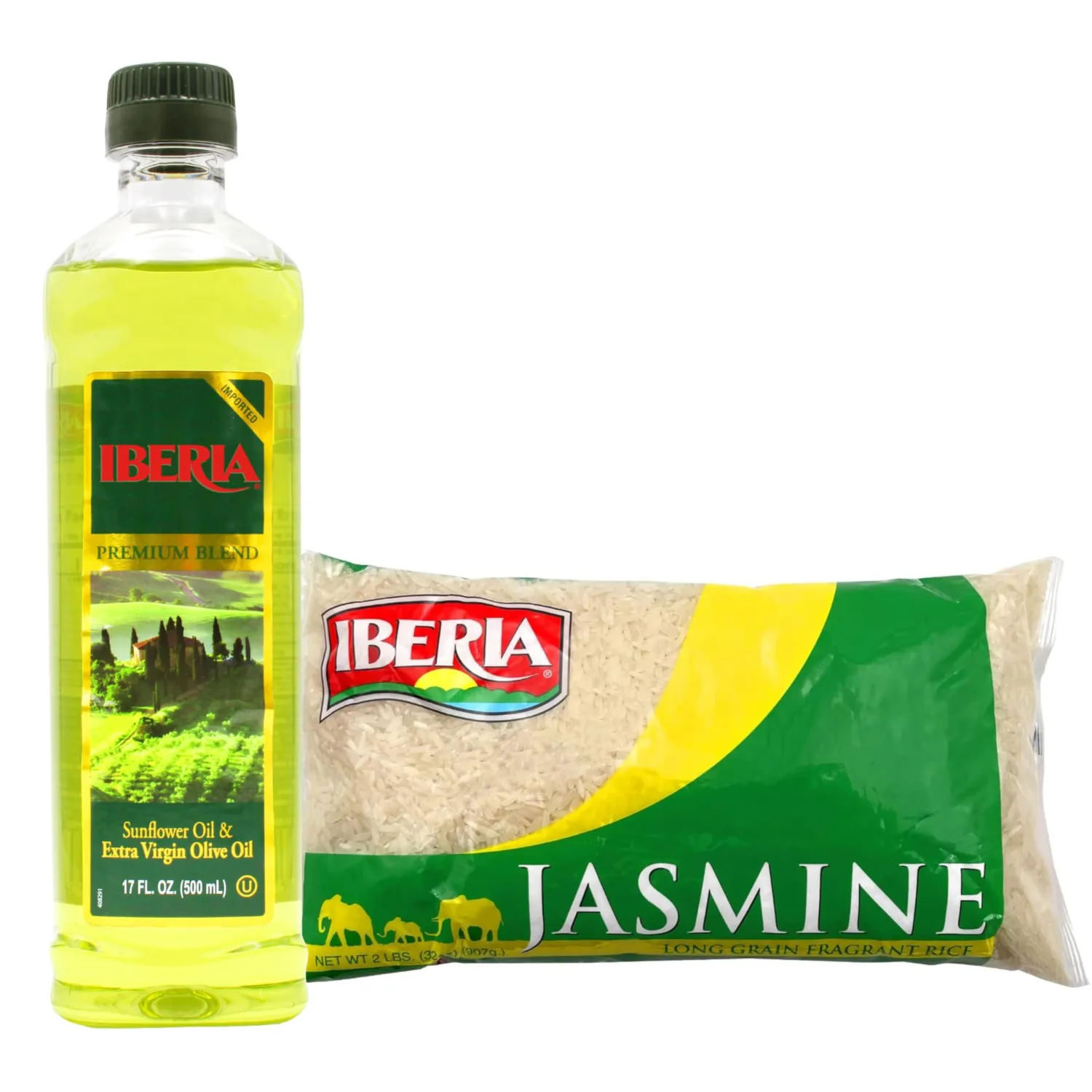 Iberia Extra Virgin Olive Oil & Sunflower Oil, 17 Fl Oz + Iberia Jasmine Rice, 2 lb.