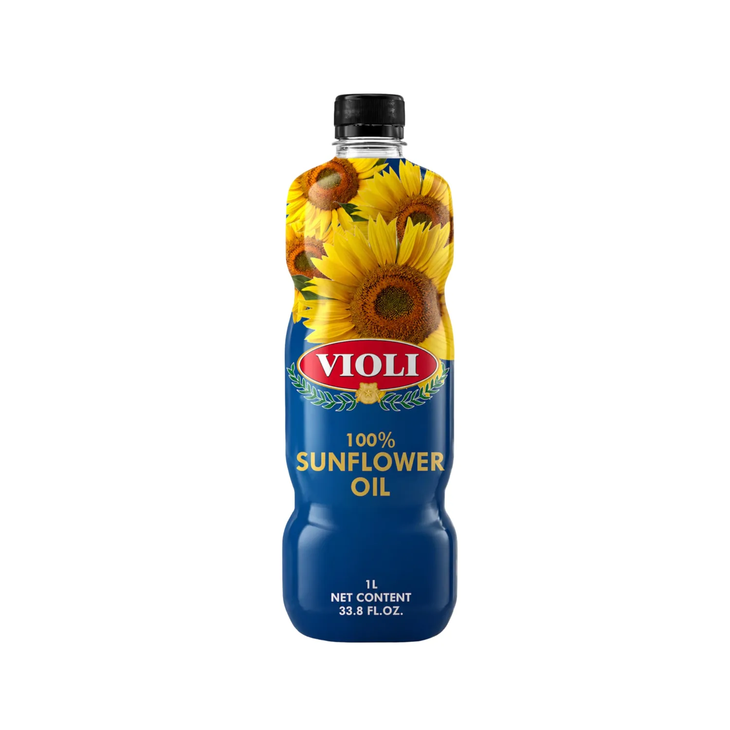 Violi 100% Sunflower Oil, 33.8 Fl Oz (1 Liter), Neutral Cooking Oil for Frying, Baking & Sautéing, Light Flavor, High-Heat Use, Packed in Italy