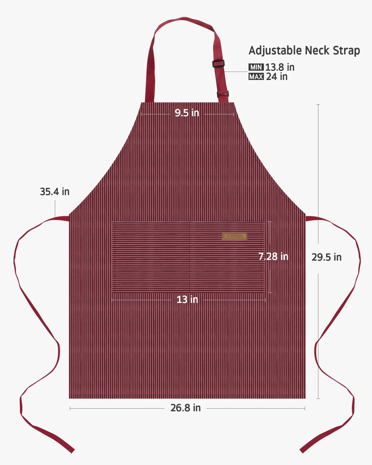Syntus Apron for Men Women, Adjustable Cooking Kitchen Apron with 2 Pockets