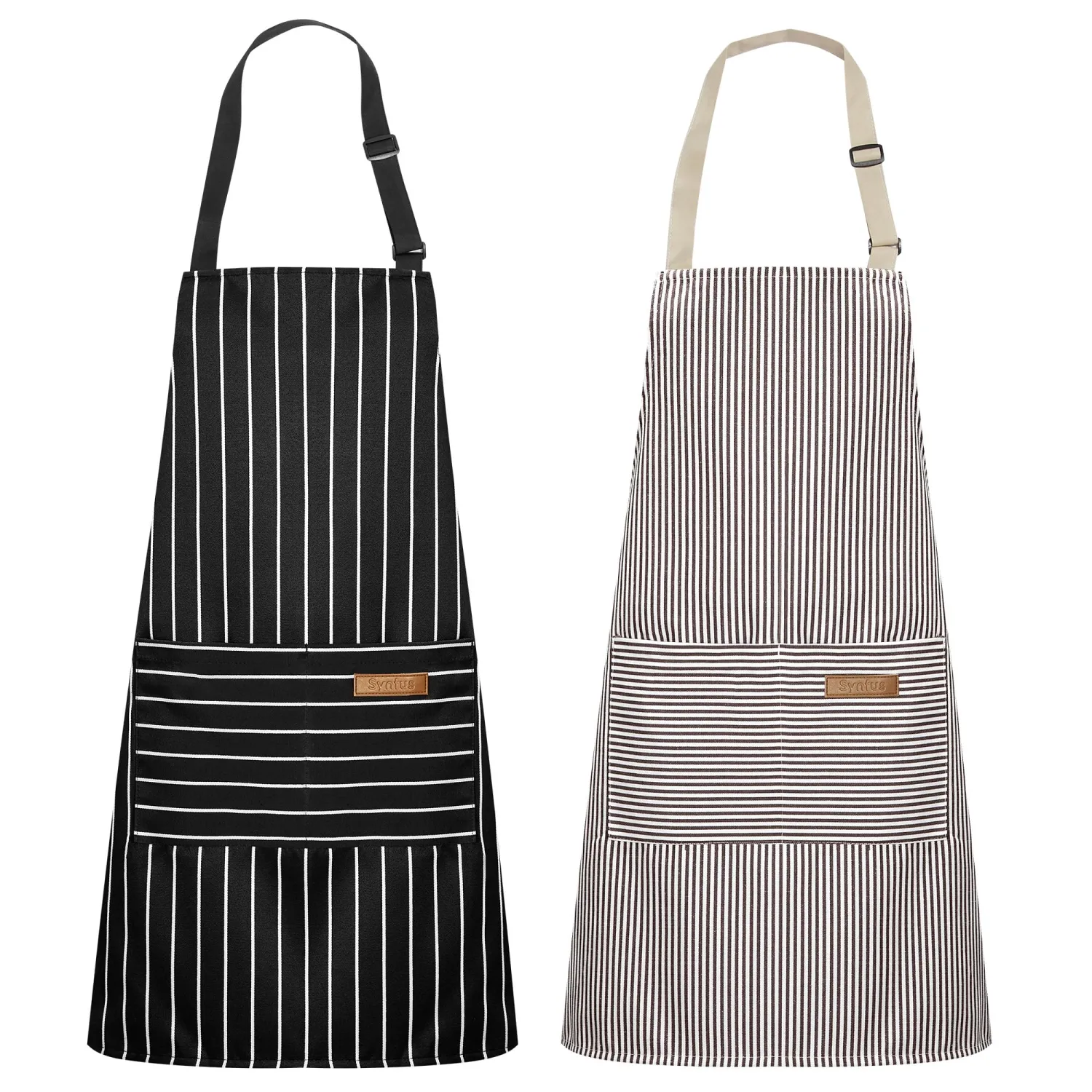 Syntus Apron for Men Women, Adjustable Cooking Kitchen Apron with 2 Pockets