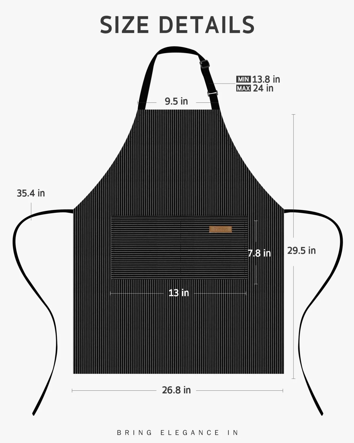 Syntus Chef Apron for Men Women with Pockets, Thick Grilling BBQ Apron