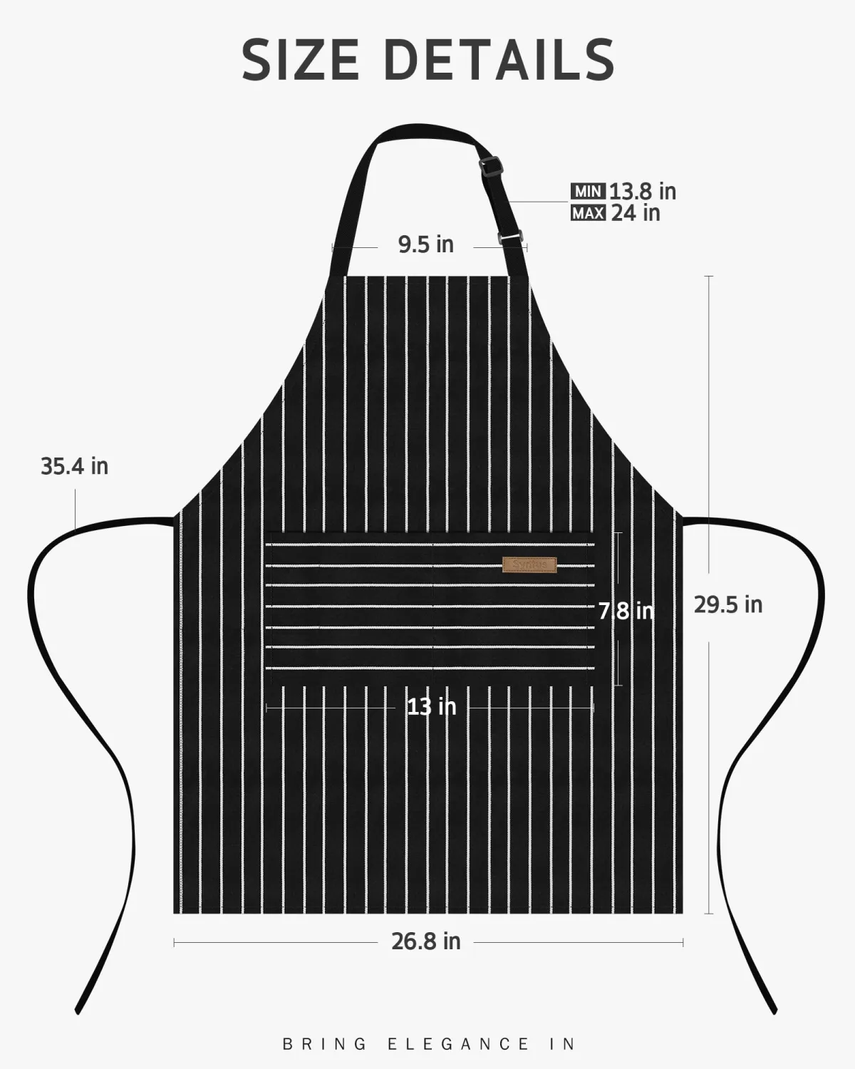Syntus Chef Apron for Men Women with Pockets, Thick Grilling BBQ Apron