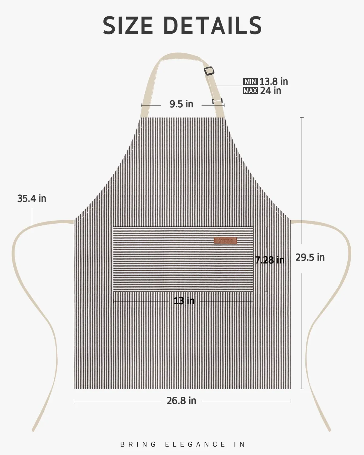 Syntus Chef Apron for Men Women with Pockets, Thick Grilling BBQ Apron