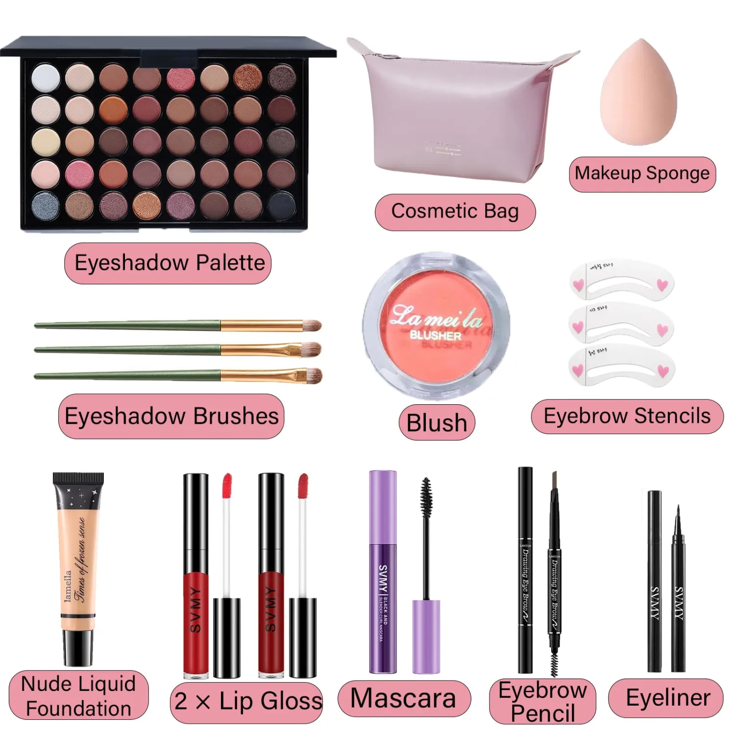 Makeup Set for Women, Makeup Full Kit for Beginners & Professionals, Travel Make up Set for Teens & Adults, Make up Gift Set for Girls, Eyeshadow Palette, Lip Gloss