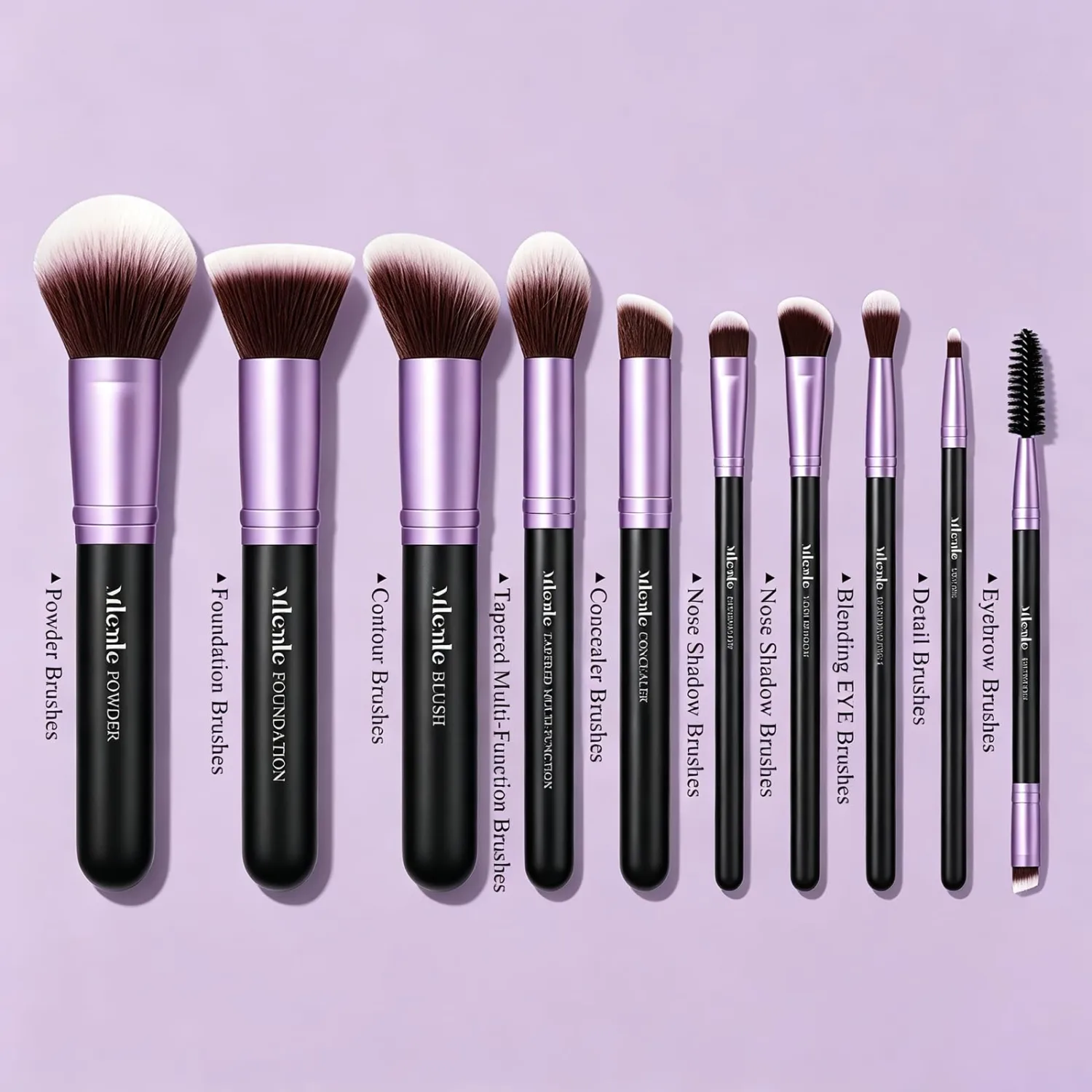 Mlemle Makeup Brushes Set with Case,10 Pcs Professional Makeup Kit