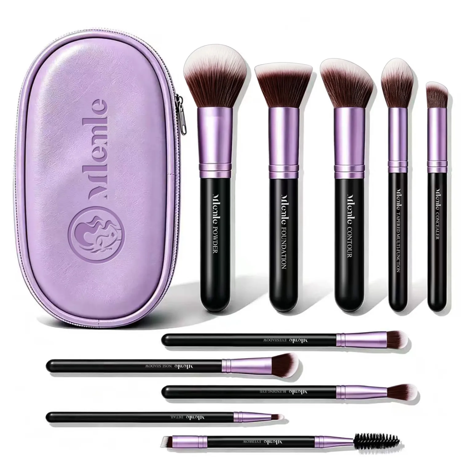 Mlemle Makeup Brushes Set with Case,10 Pcs Professional Makeup Kit