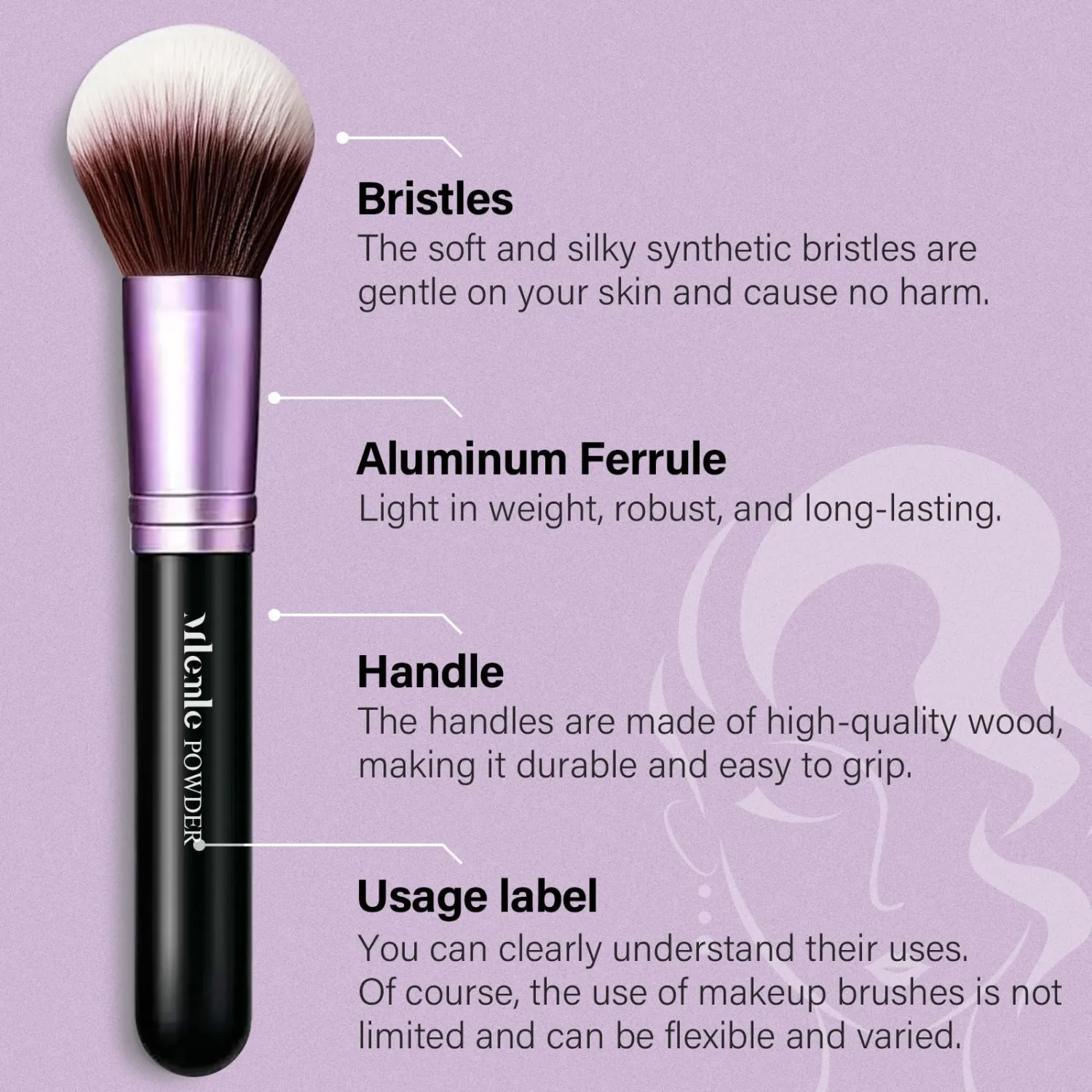 Mlemle Makeup Brushes Set with Case,10 Pcs Professional Makeup Kit