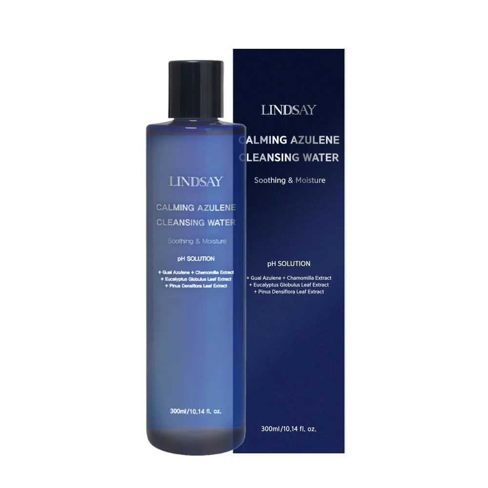 Lindsay Calming Azulene Cleansing Water, Soothing & Moisture Facial Cleanser for Sensitive Skin, 300ml