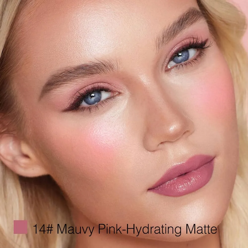 evpct Mauvy Pink Hydrating Creamy Lipstick Waterproof for Women, 14#