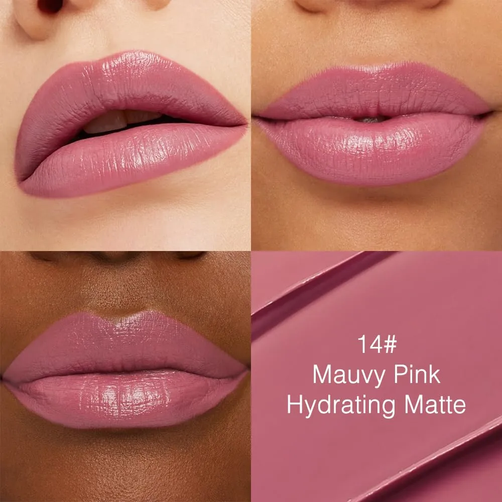 evpct Mauvy Pink Hydrating Creamy Lipstick Waterproof for Women, 14#