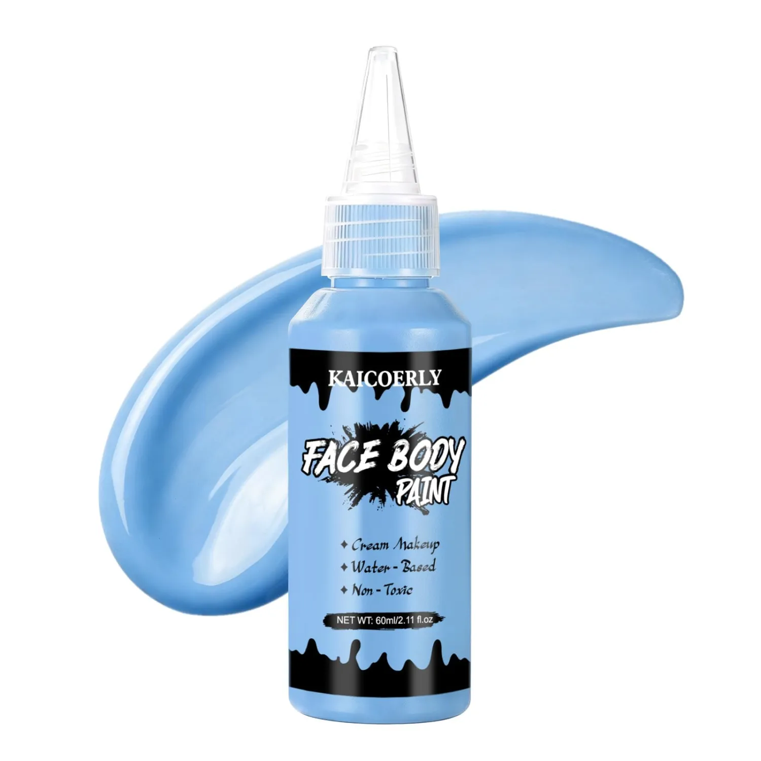 Light Blue Face Body Paint, Water Based Face Painting Makeup