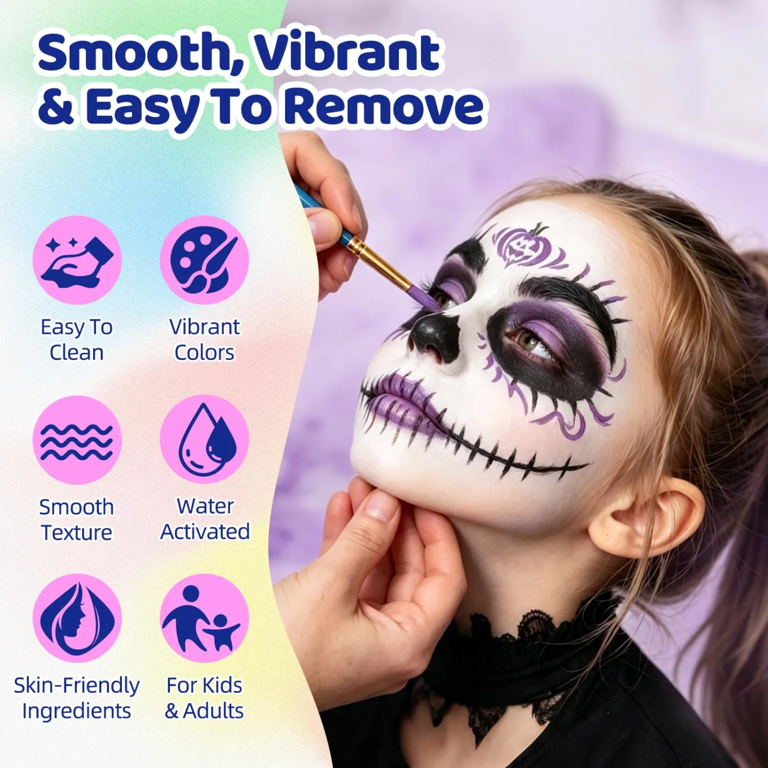EBANKU 42Colors Face Paint Kit for Kids, Split Cake Glitter & UV Face Paint