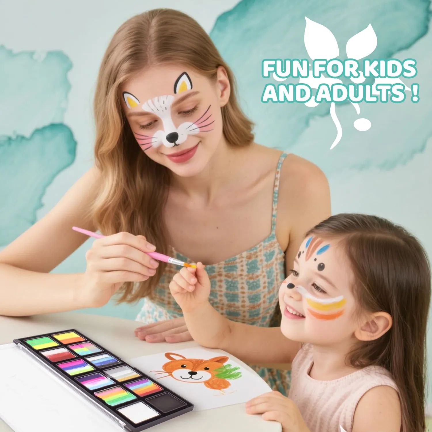 Face Painting Kit, Split Cake Face Paint Palette for Halloween