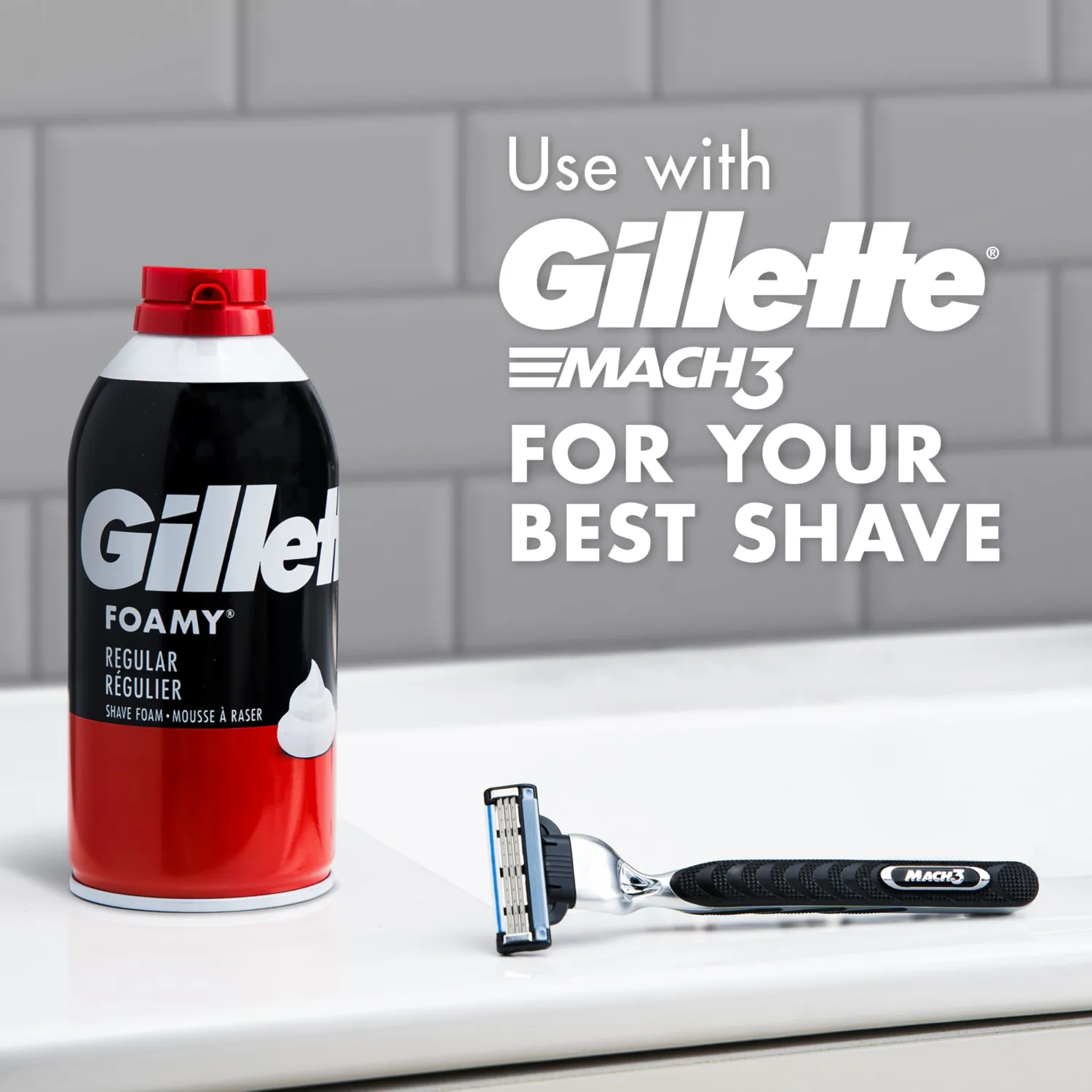Gillette Foamy Classic Shave Foam for Men, Protection Against Shaving Irritation, Quick and Smooth Shave, shaving cream, 14.9 Oz