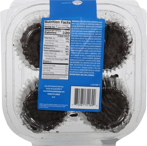 Kimberley's Oreo Large Cupcakes, 4ct, Frozen