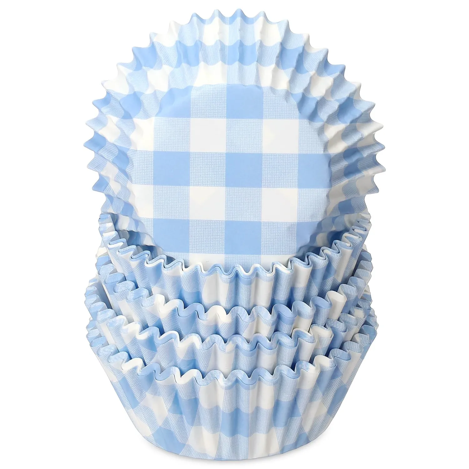 Havawish 100 Pcs Blue Plaid Cupcake Liners Paper Baking Cups for Muffins