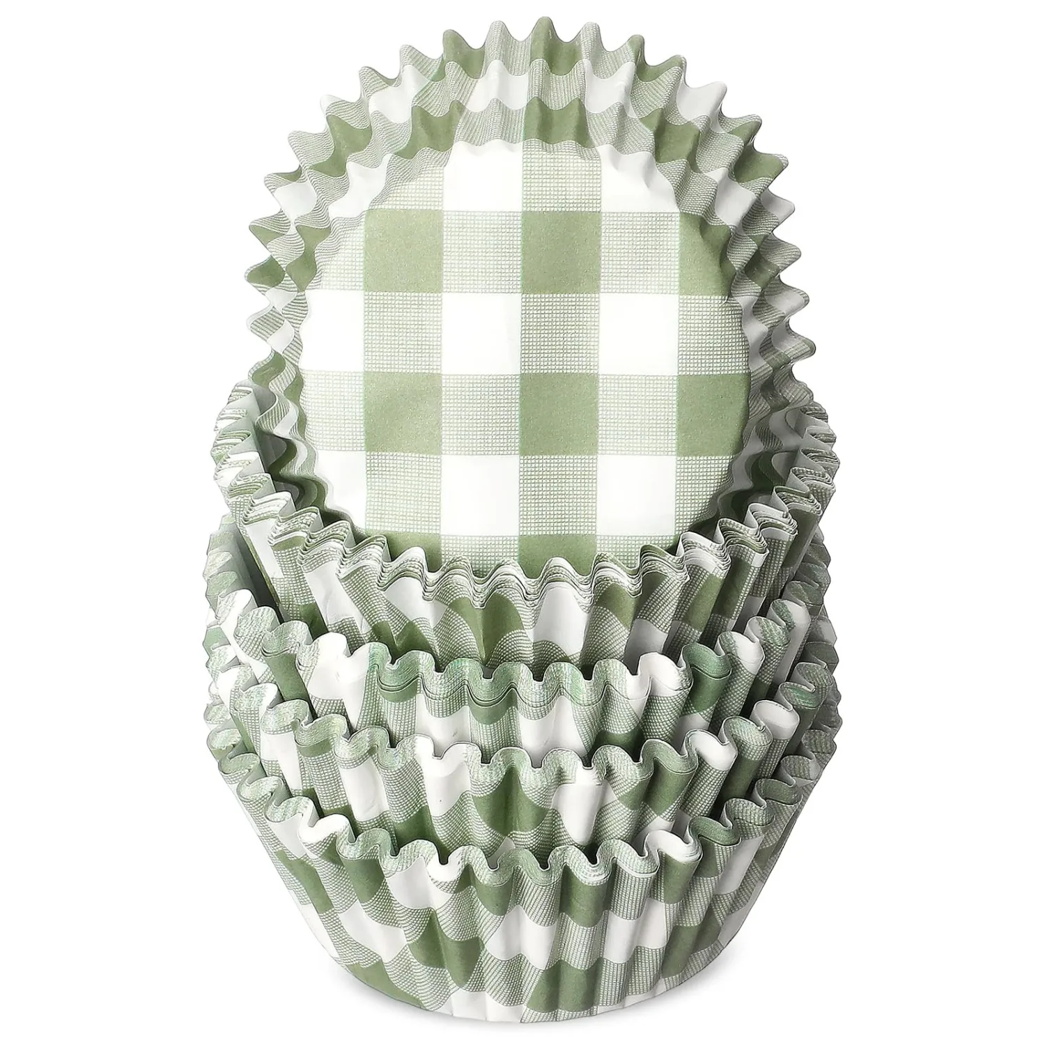 Havawish 100 Pcs Green Plaid Cupcake Liners Paper Baking Cups for Muffins