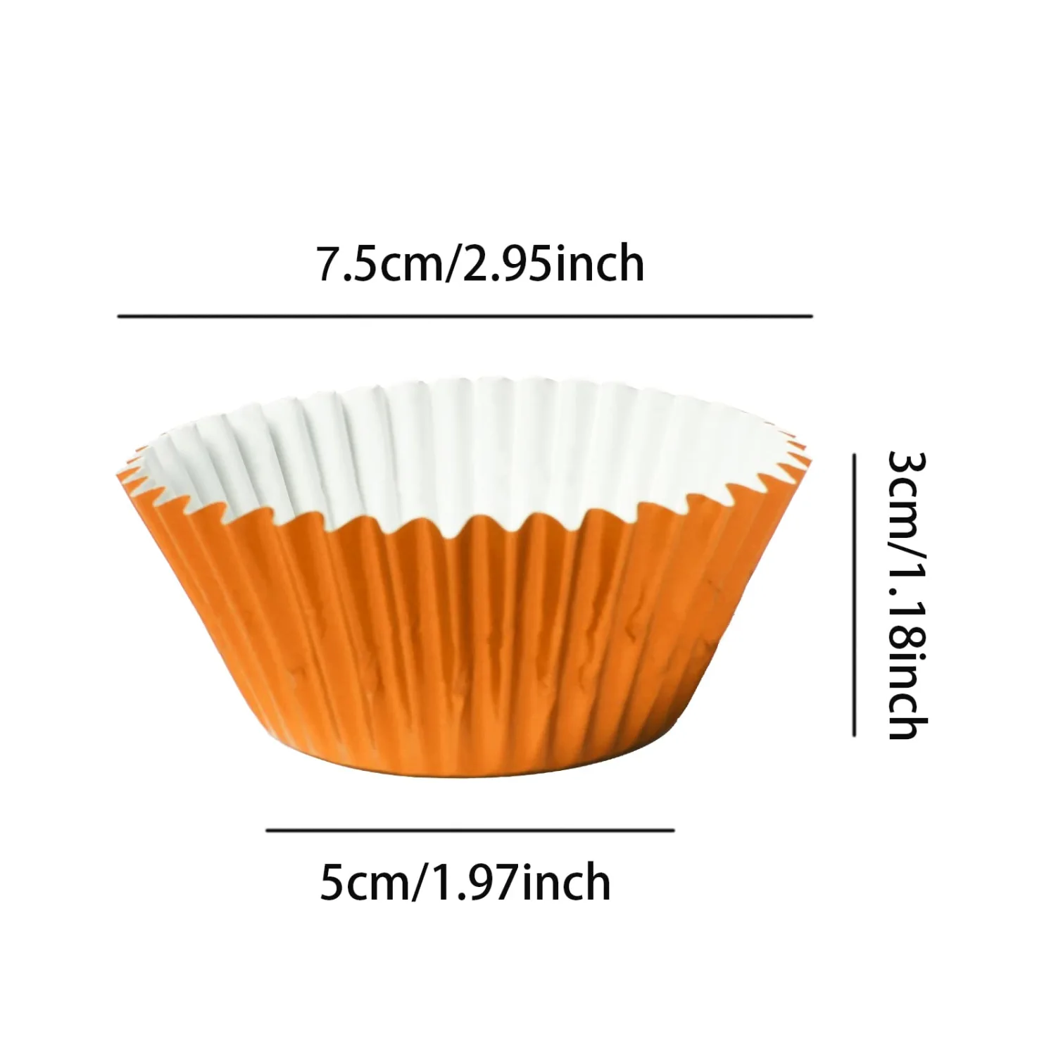 Orange Foil Cupcake Liners Baking-Cupcake Weddings,Birthday Parties100Pcs