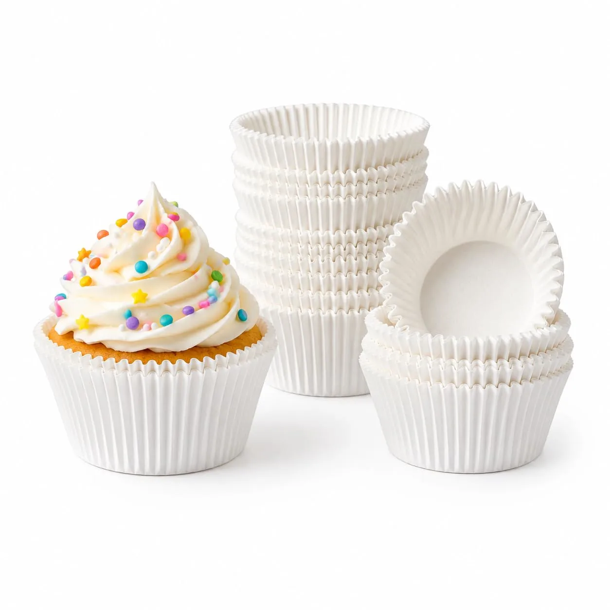 Standard Cupcake Liners White Muffin Liner,Non-stick Baking Cups(500PCS)