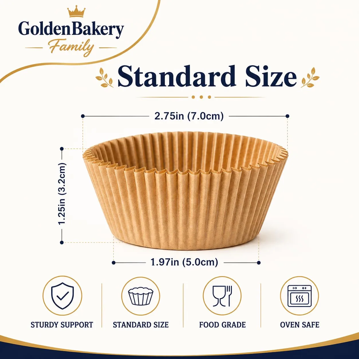 Standard Cupcake Liners,Natural Muffin Liner Unbleached 500 Pcs Baking Cup