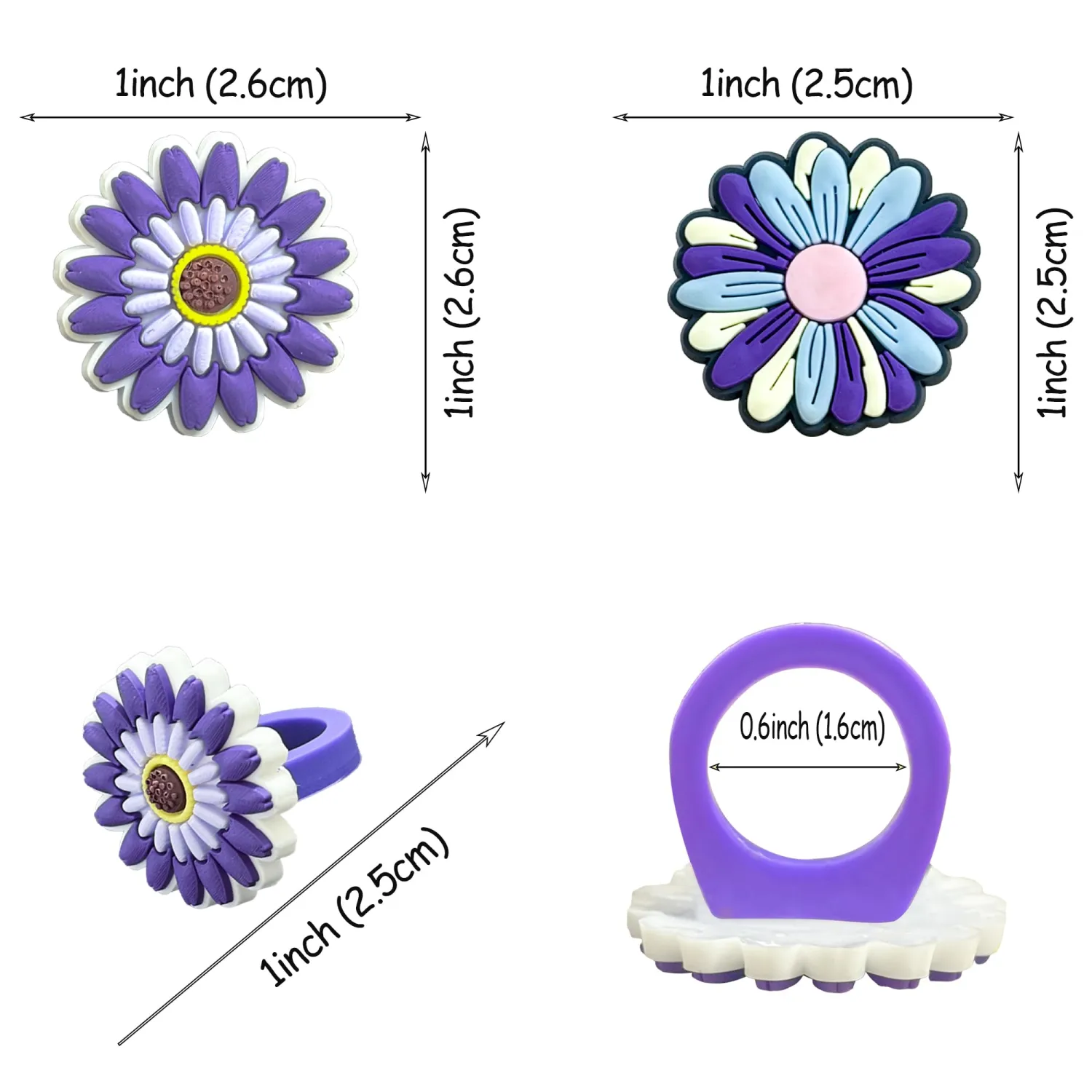 24 PCS Daisy Cupcake Rings Sunflower Cupcake Toppers Daisy Flower Birthday Party Decorations for Sunflower Theme Baby Shower Birthday Spring Bridal Shower Wedding Party Decoration Supplies