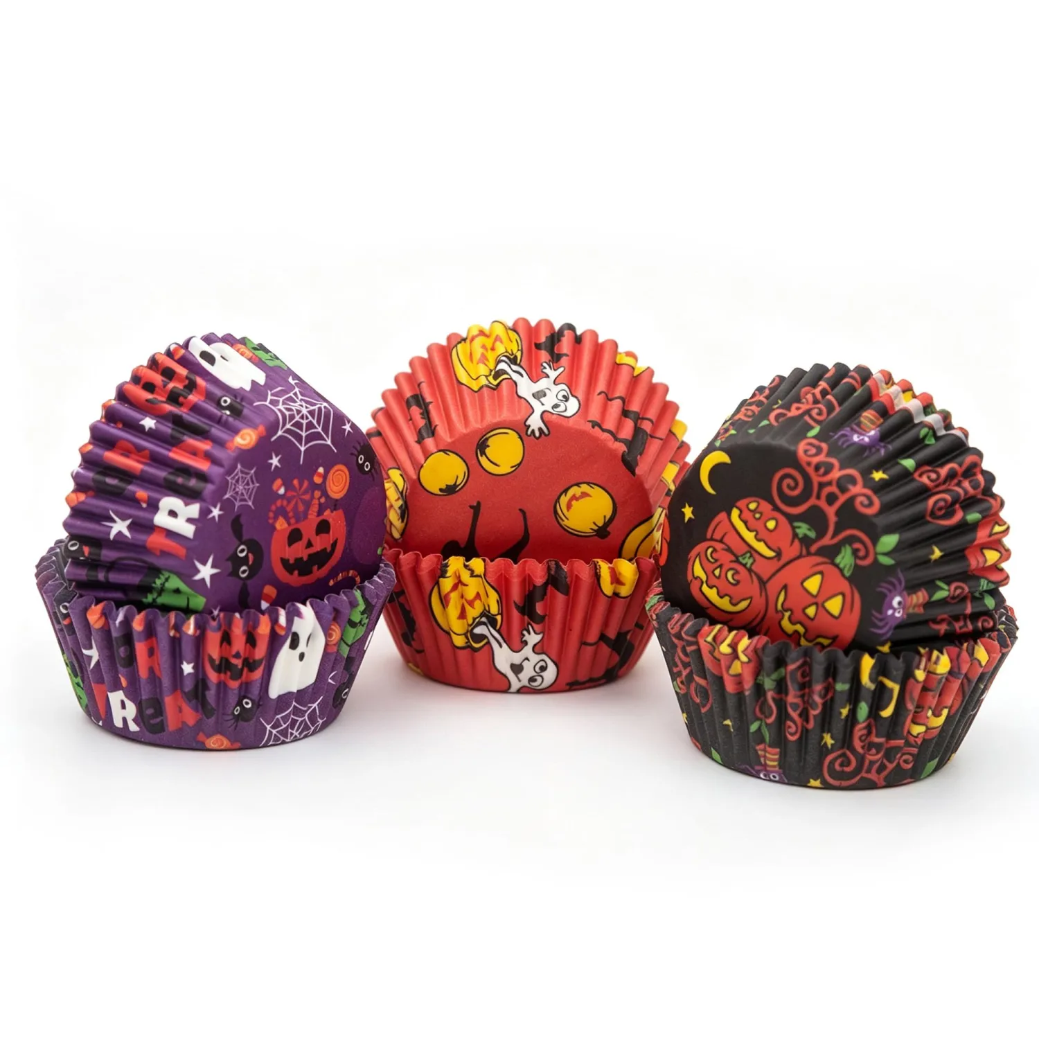 Standard Baking Cups, Printed Color Cupcake Liners, 150-Count