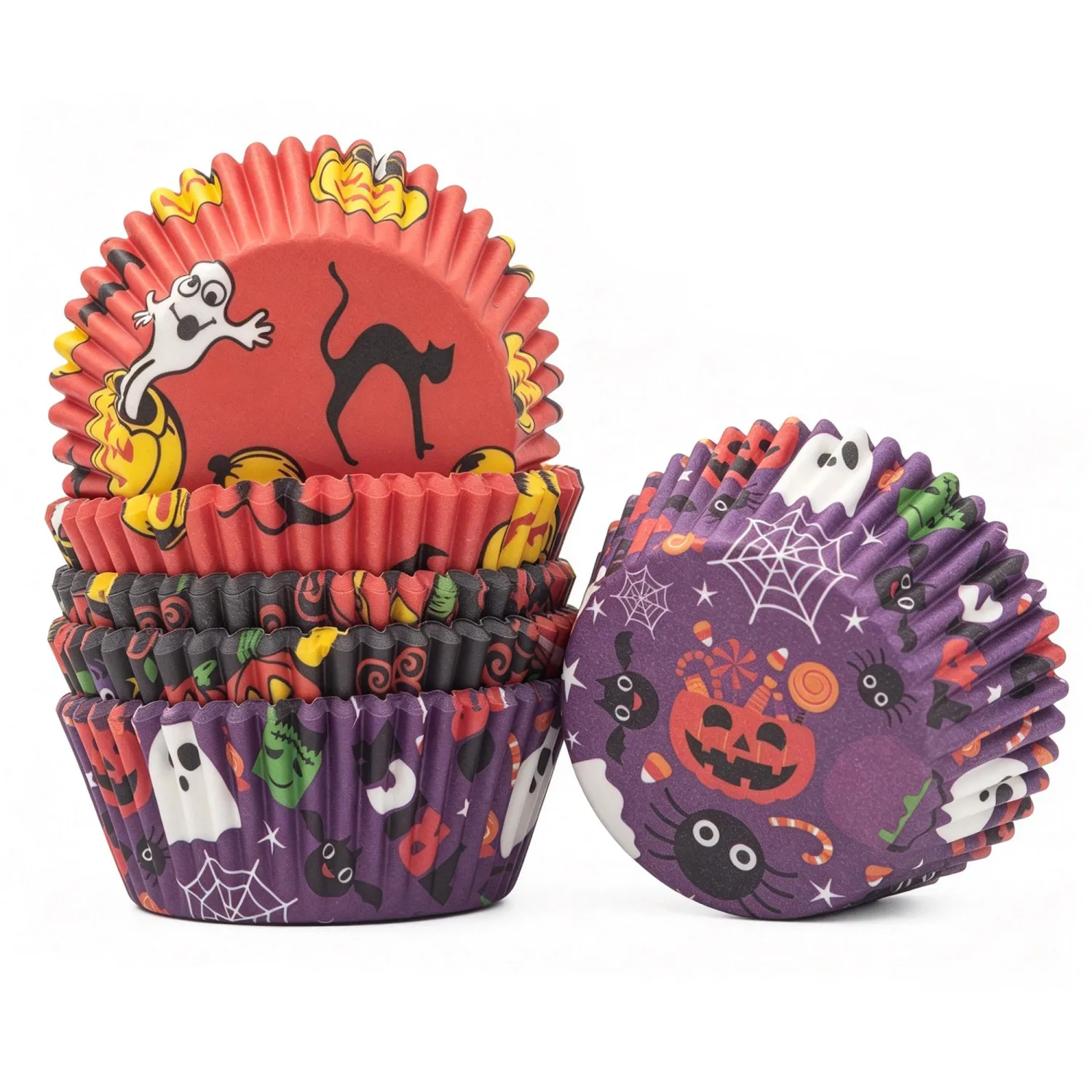 Standard Baking Cups, Printed Color Cupcake Liners, 150-Count