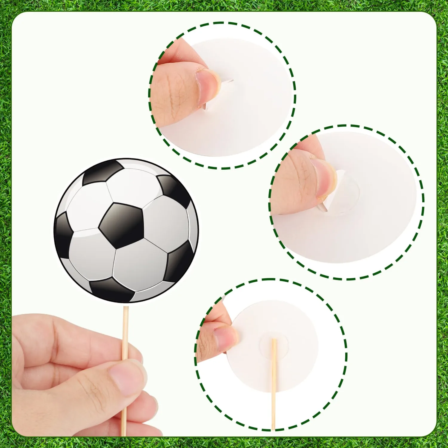 48 Pcs Soccer Cupcake Toppers Soccer Ball Cake Toppers Sport Birthday Party Decorations for Sport Ball Birthday Baby Shower Game Day Party Supplies