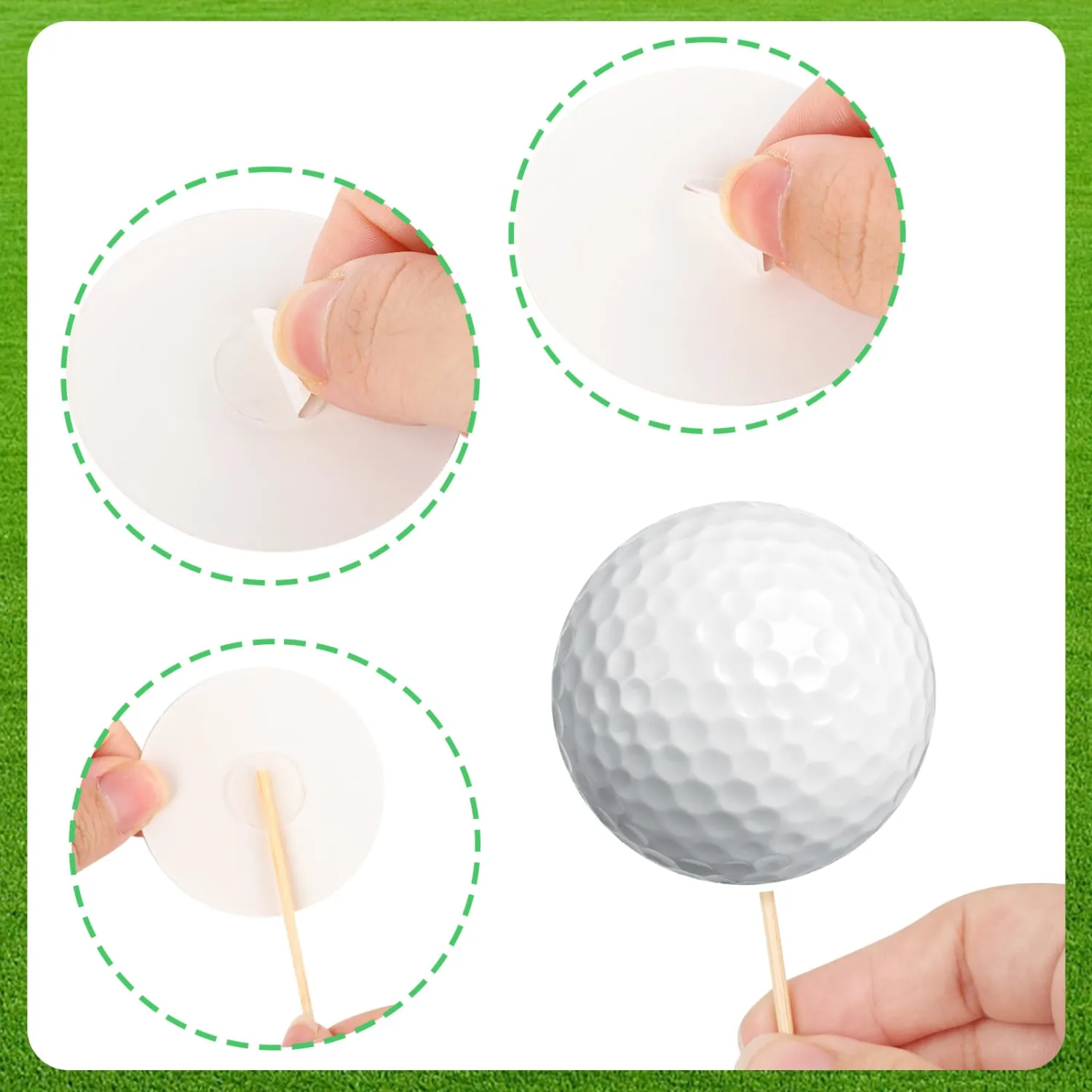48 Pcs Golf Cupcake Toppers Golf Ball Cake Toppers Sport Birthday Party Decorations for Sport Ball Birthday Baby Shower Game Day Party Supplies