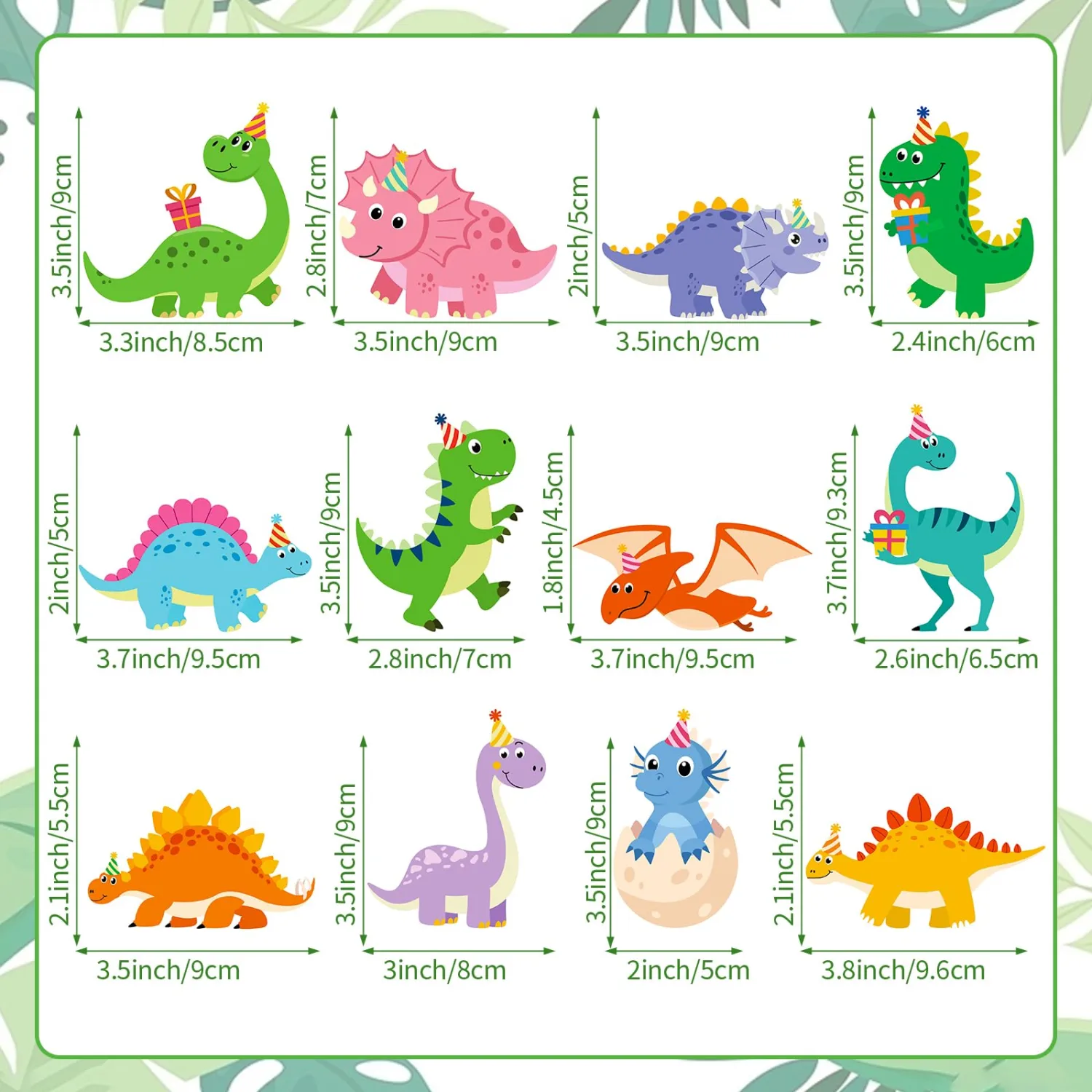48 Pcs Dinosaur Cupcake Toppers Cute Cartoon Dinosaur Cupcake Picks Dino Theme Cake Decorations for Birthday Baby Shower Cake Party Decorations Supplies