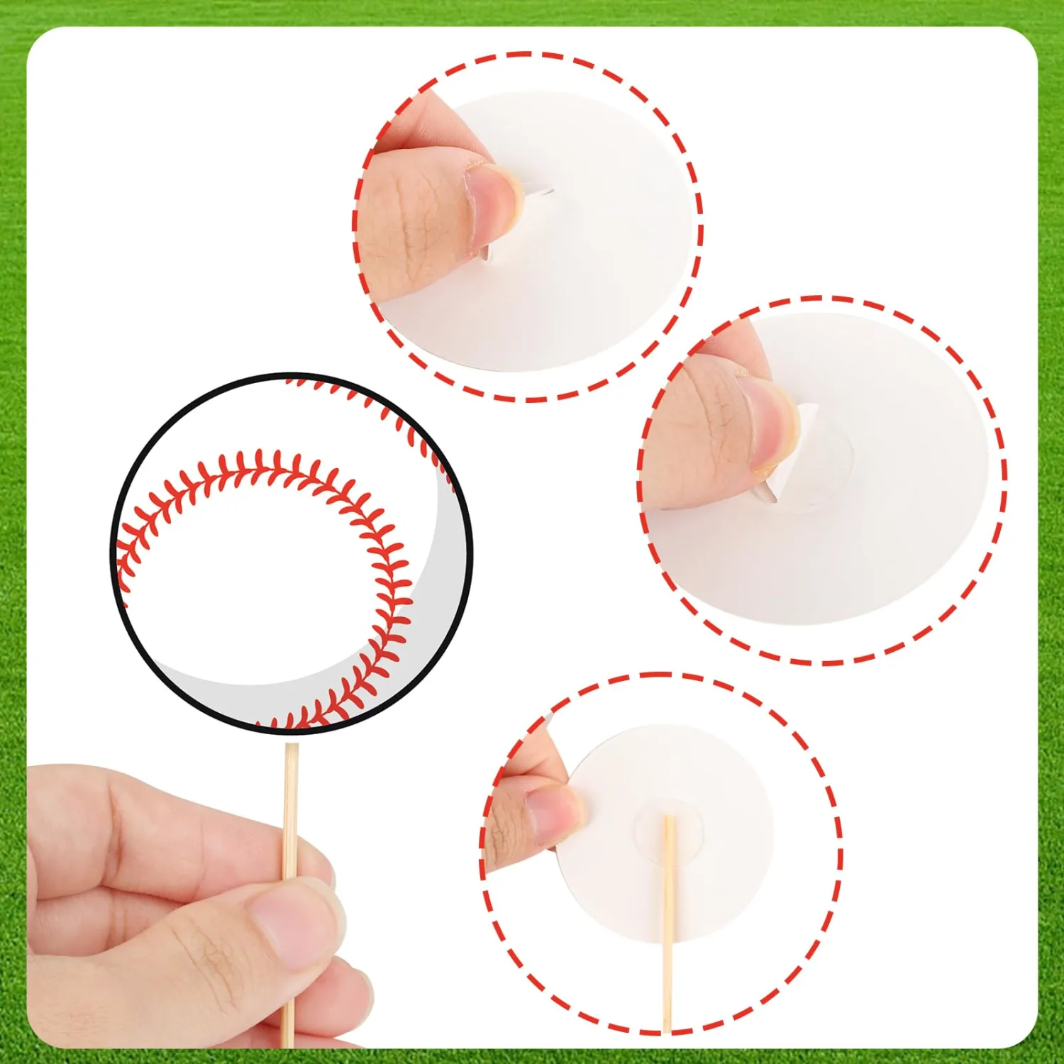 48 Pcs Baseball Cupcake Toppers Baseball Cake Toppers Sport Birthday Party Decorations for Sport Ball Birthday Baby Shower Game Day Party Supplies