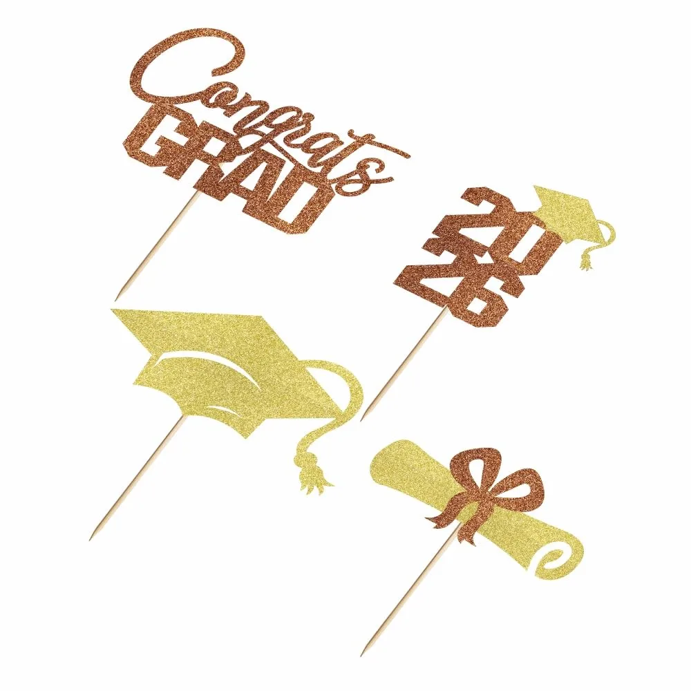 12 Pcs Graduation Cupcake Toppers,Congrats Grad Cupcake Picks