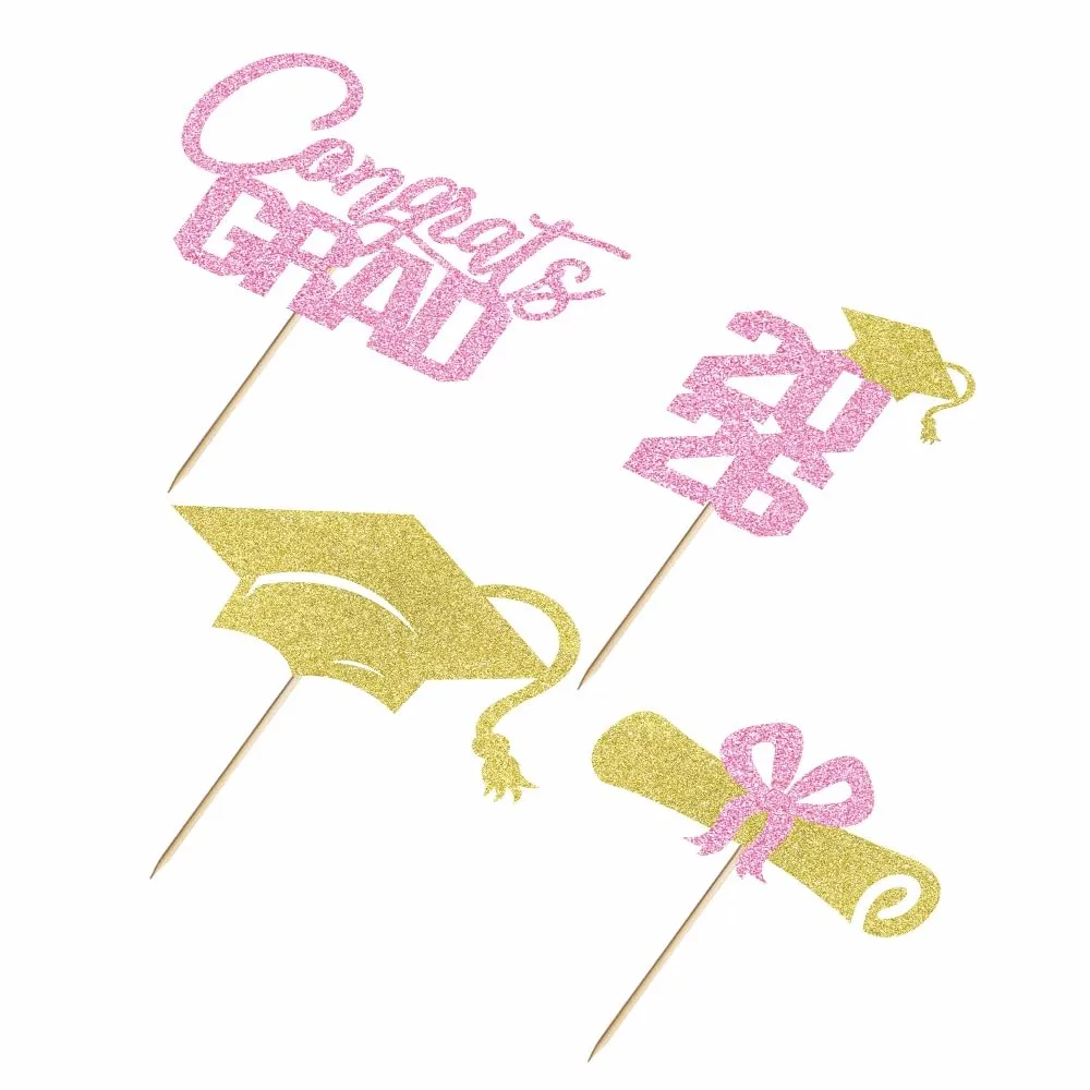 12 Pcs Graduation Cupcake Toppers,Congrats Grad Cupcake Picks