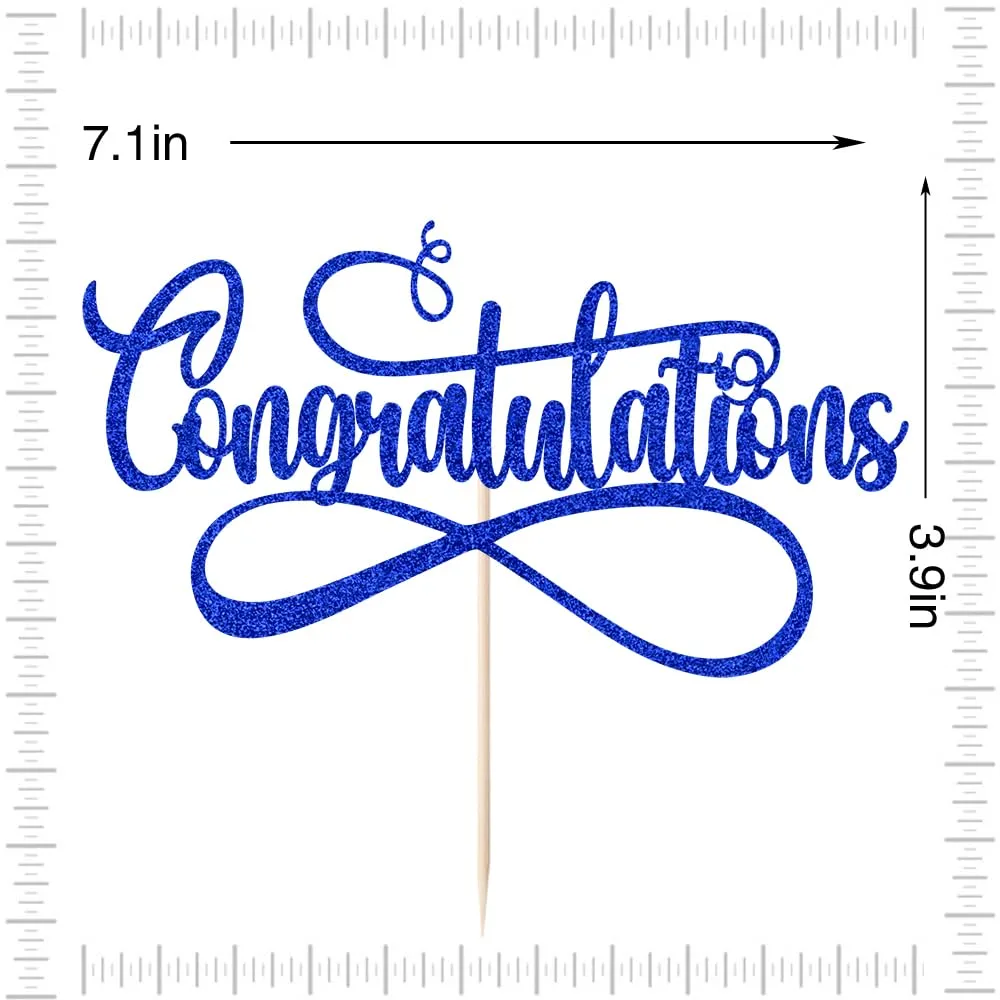 Royal Blue Congratulations Cake Topper,Congratulations 2026