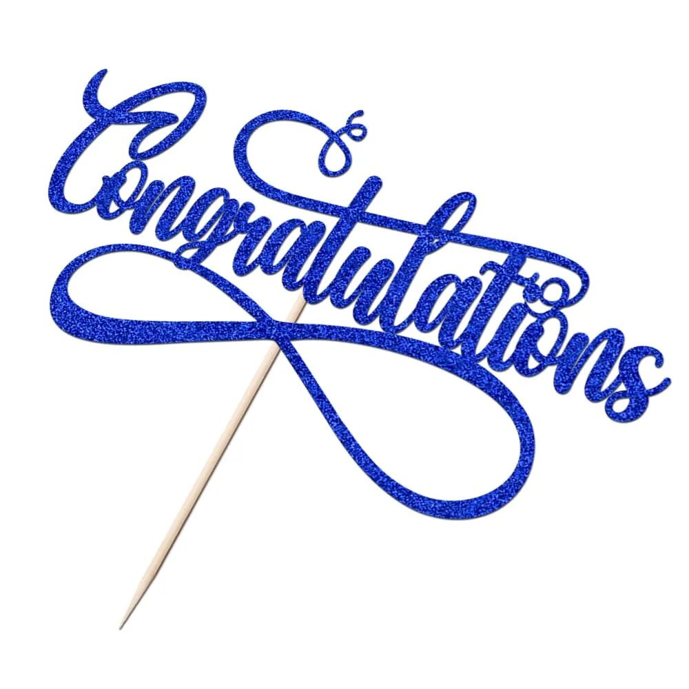 Royal Blue Congratulations Cake Topper,Congratulations 2026