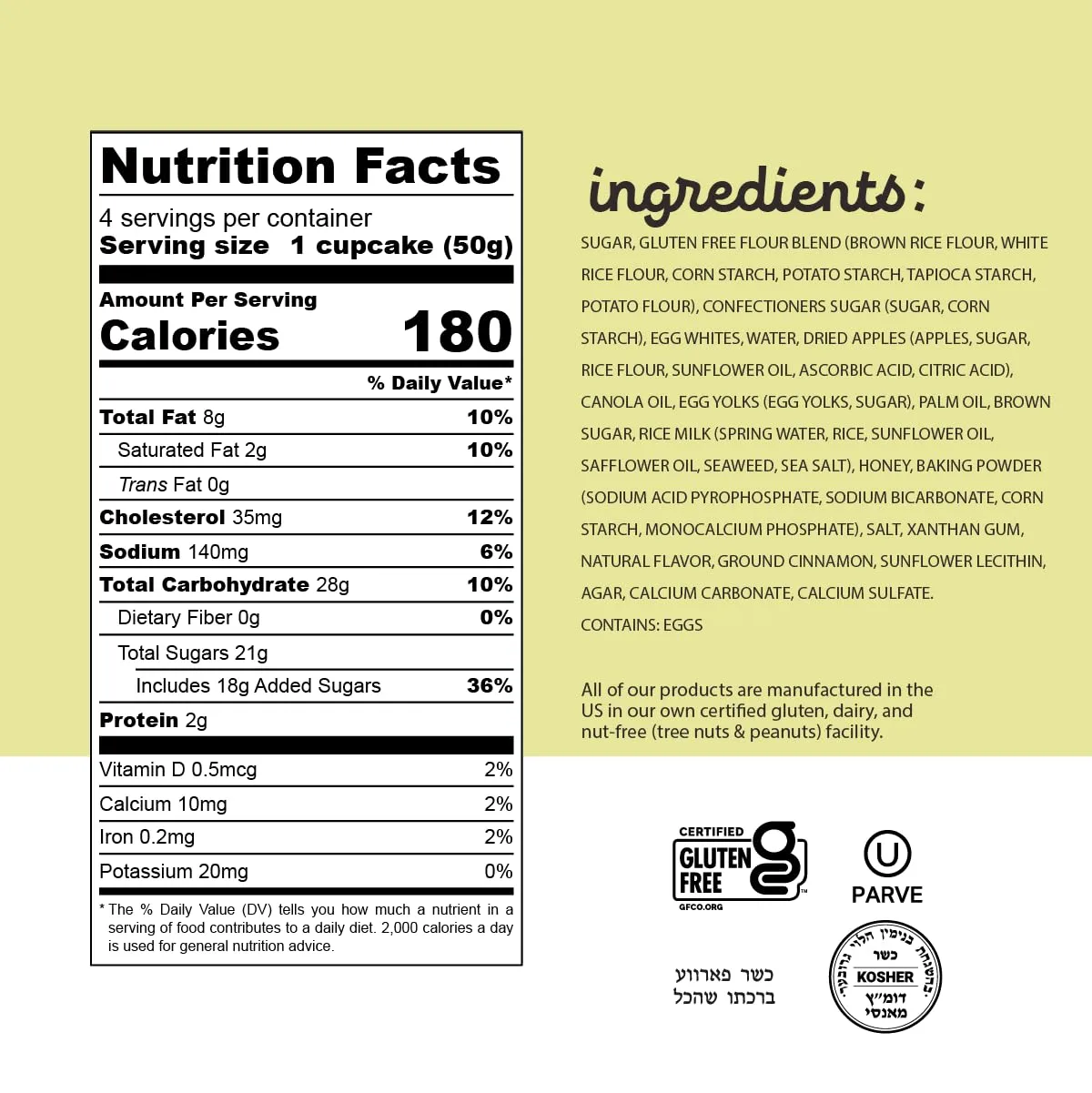 Katz Gluten Free Caramel Apple Crème Filled Cupcakes | Dairy Free, Nut Free, Soy Free, Gluten Free | Kosher (1 Pack of 4 Crème Cupcakes, 7 Ounce)