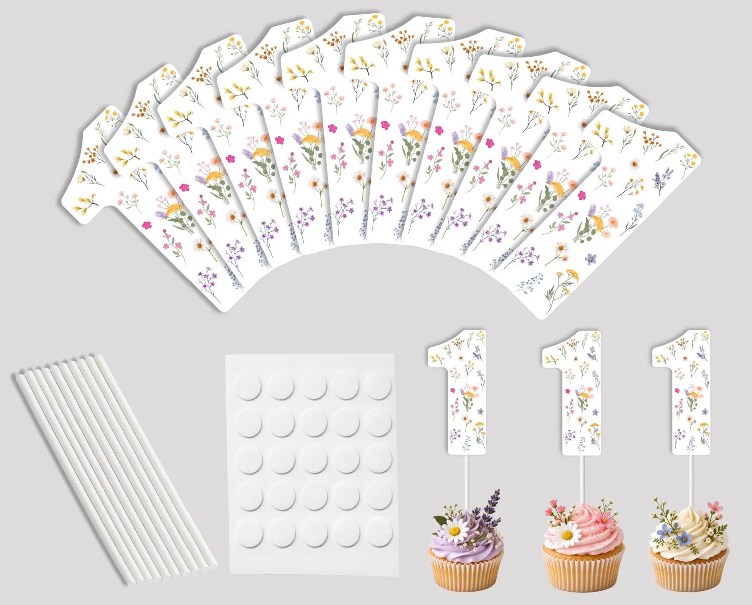 10Pcs Baseball Cupcake Toppers, 3.54×1.65 Inch