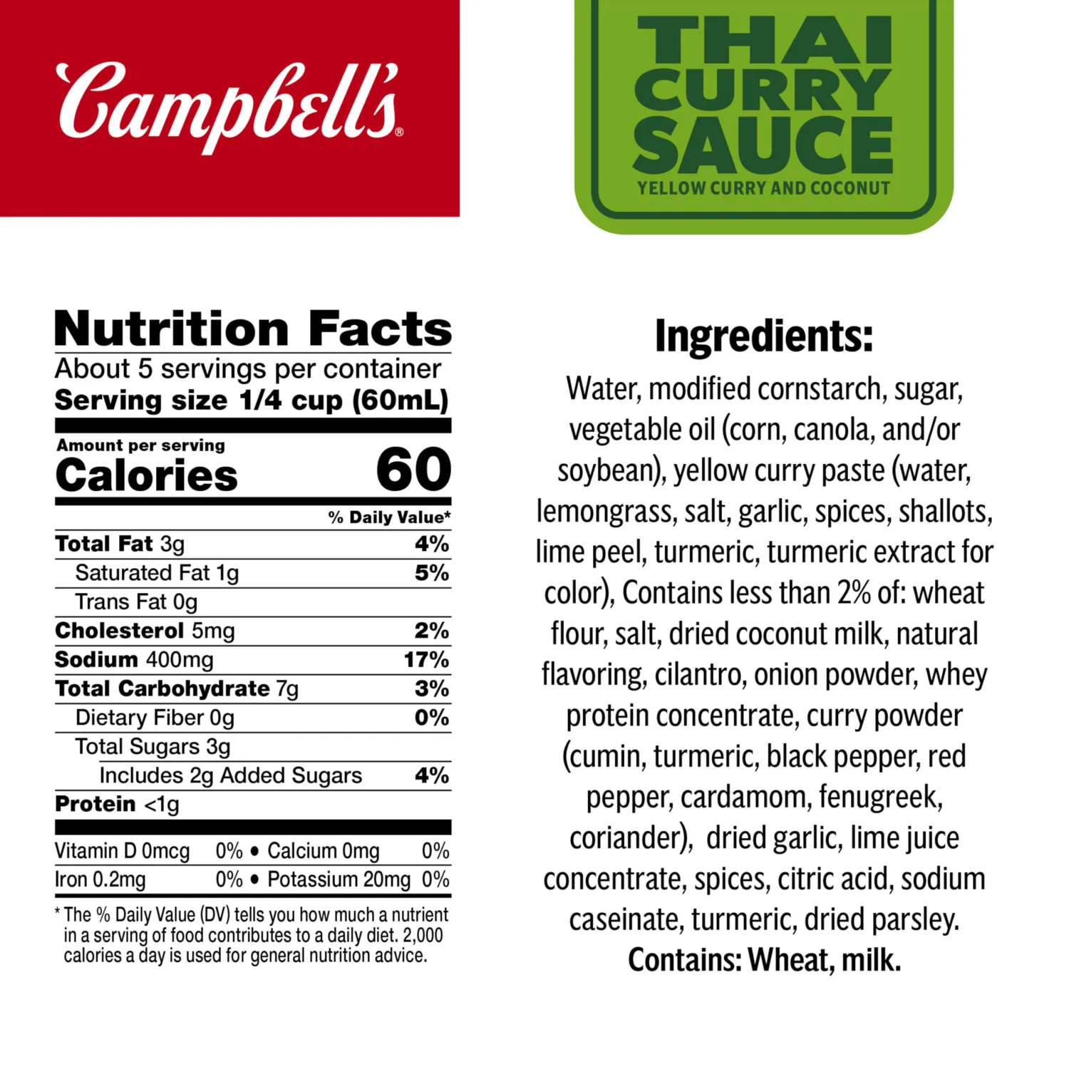 Campbell's Condensed Thai Curry Sauce, Yellow Curry and Coconut, 10.5 Oz Can (Pack of 4)