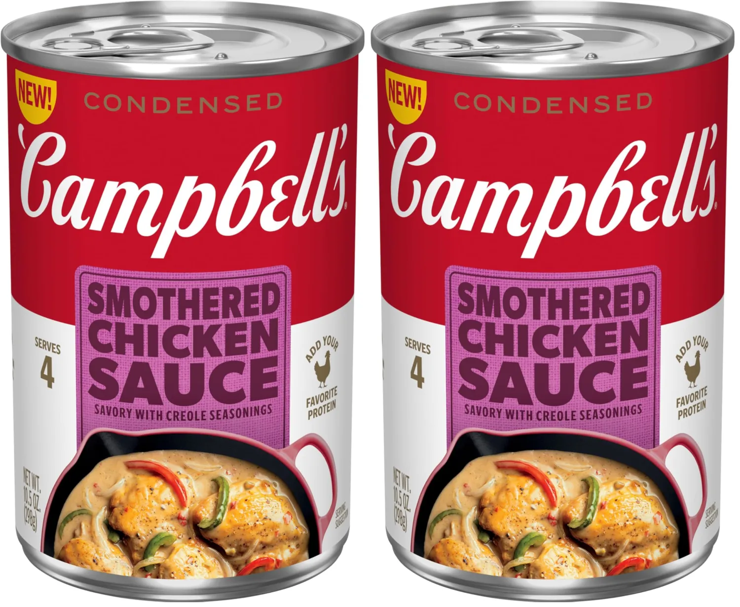 Campbell's Condensed Smothered Chicken Sauce, Savory with Creole Seasonings, 10.5 Oz Can (Pack of 2)