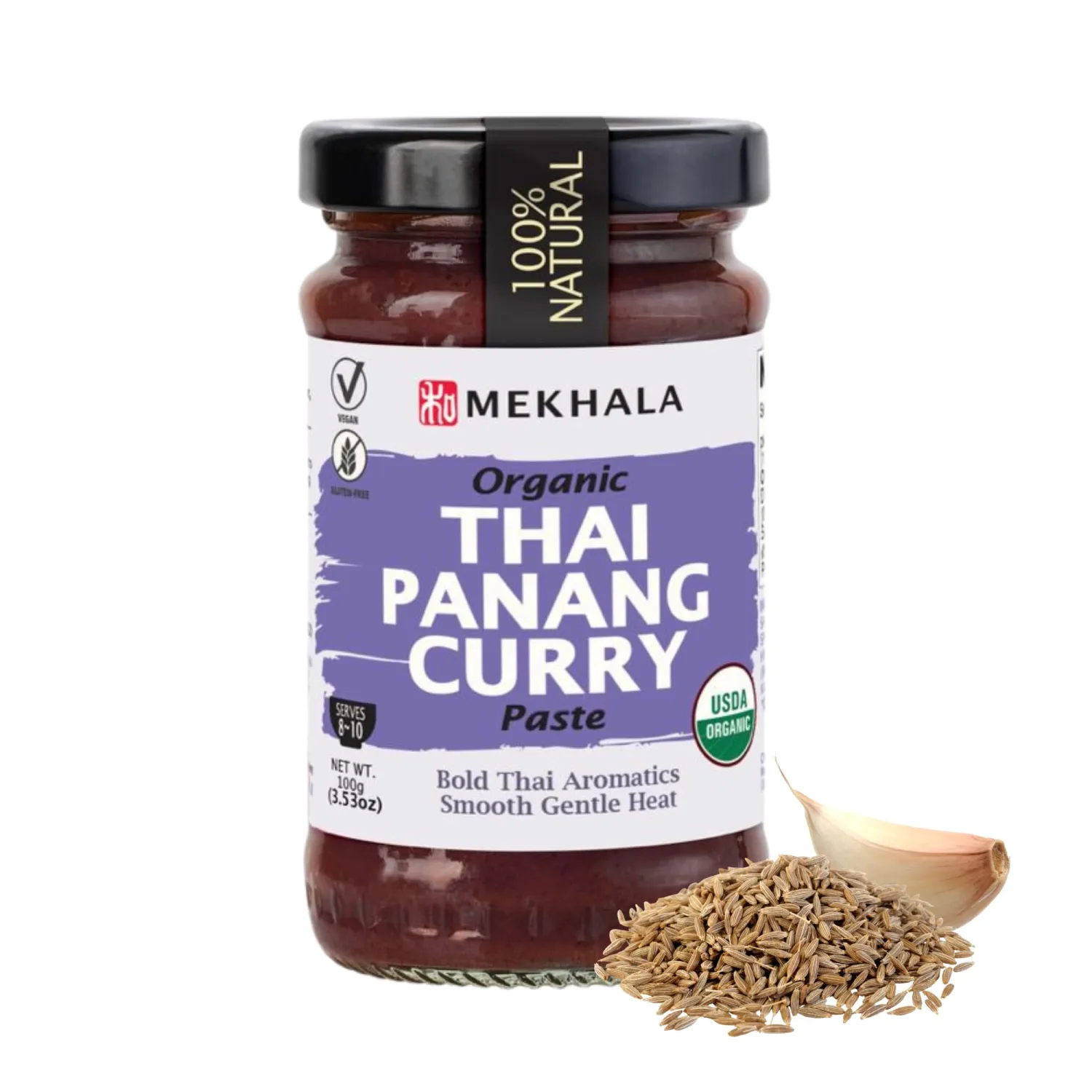 Mekhala Organic Thai Panang Curry Paste, Mild Coconut Curry Base 3.5oz