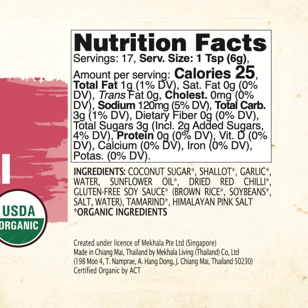 Mekhala Organic ROASTED RED Chili Paste Condiment Versatile HOT (3.53oz)