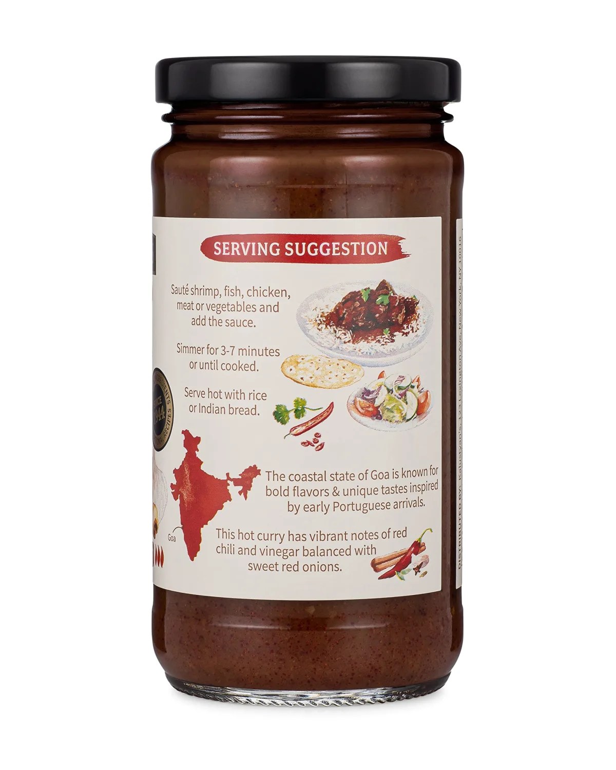 Kalustyan's Spicy Indian Vindaloo Simmer Sauce – Tangy, Fiery Curry Sauce for Authentic Goan-Style Indian Food - Ideal for Meat, Seafood or Vegetable Curries (Pack of 2)
