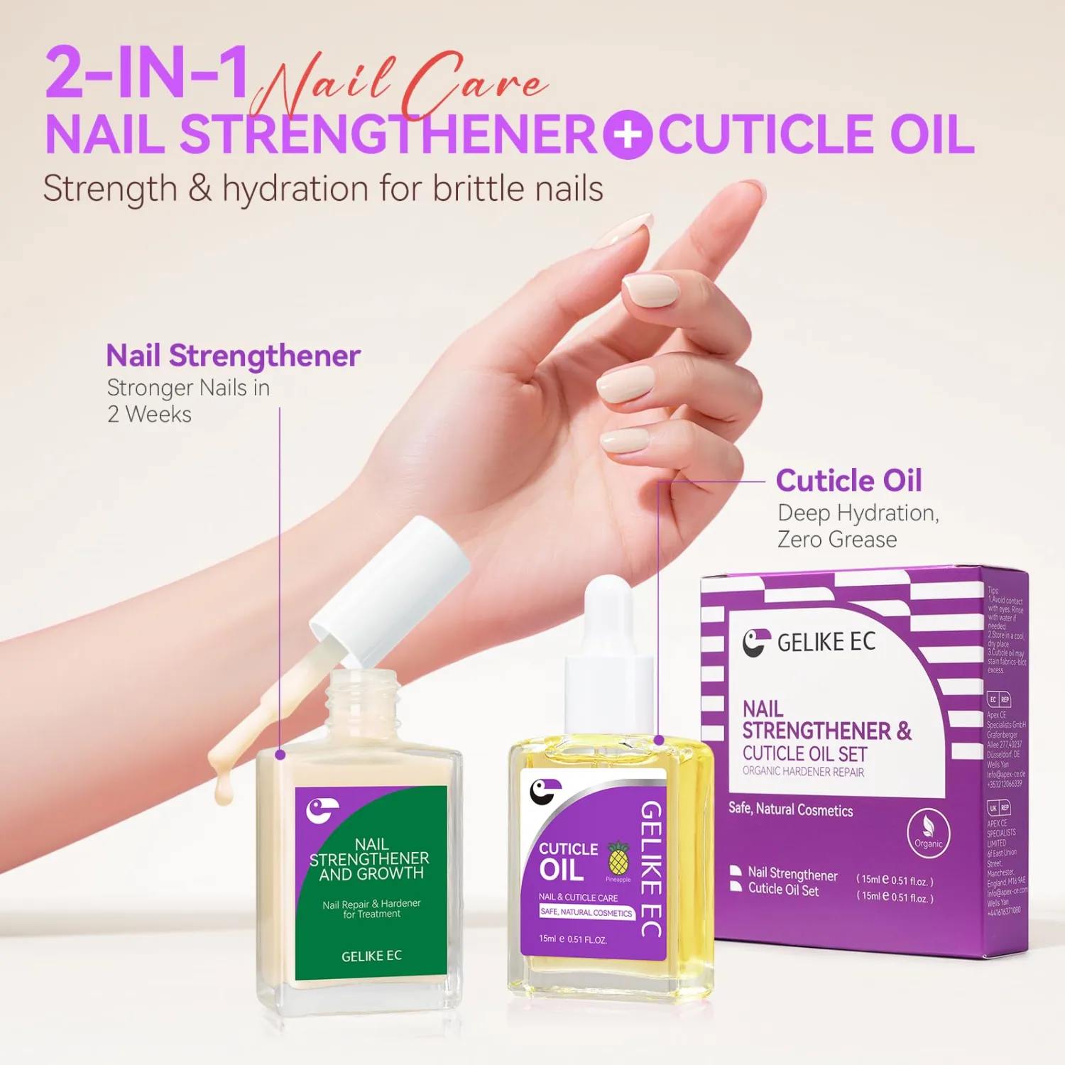 Gelike EC Nail Rescue Kit DIY: Apricot Tropical Scented Nail Care at Home