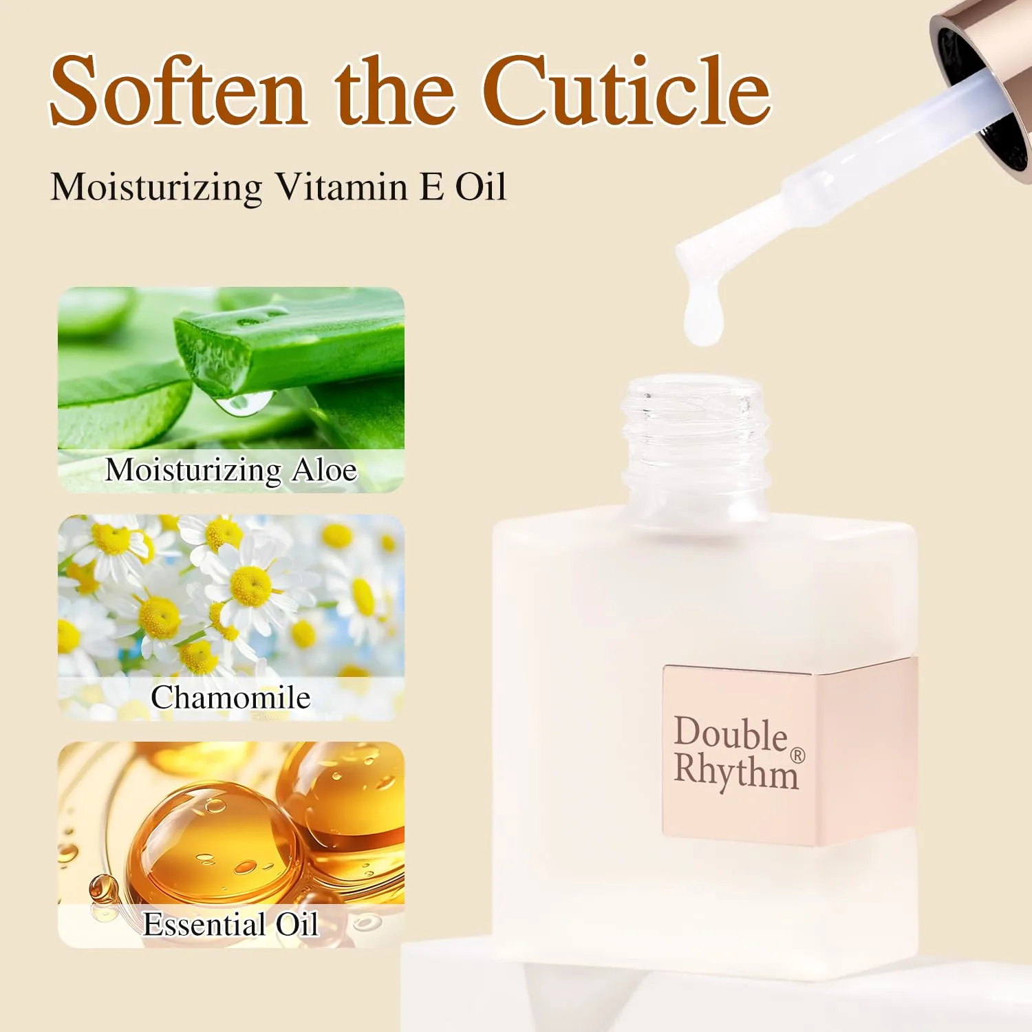 Double Rhythm Cuticle Softener for Nail Care,Hydrating, Soften Cream for Dry Manicures,Brittle Nails,Hang Nails + Dry 0.5 Fl Oz