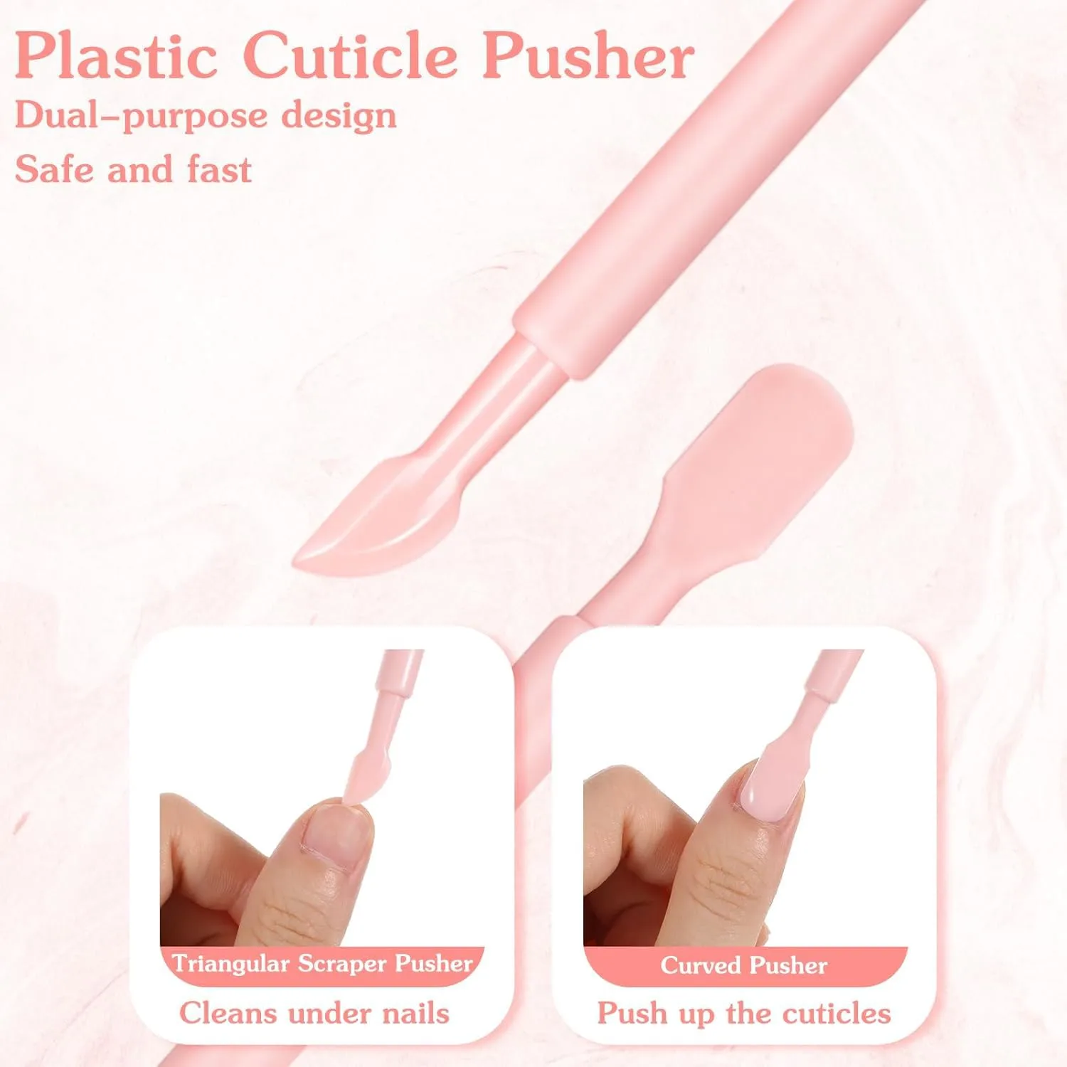 2PCS Ceramic Cuticle Oil Pusher Pen with 3Pcs Plastic Cuticle Pusher