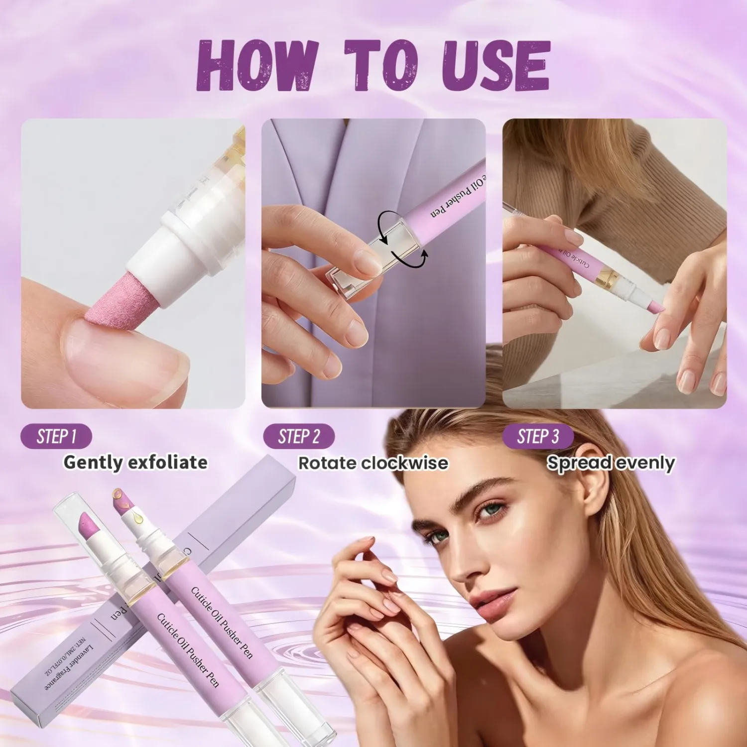 2 PCS 2-in-1 Ceramic Cuticle Pen | Cuticle Oil Pusher Remover for Nails