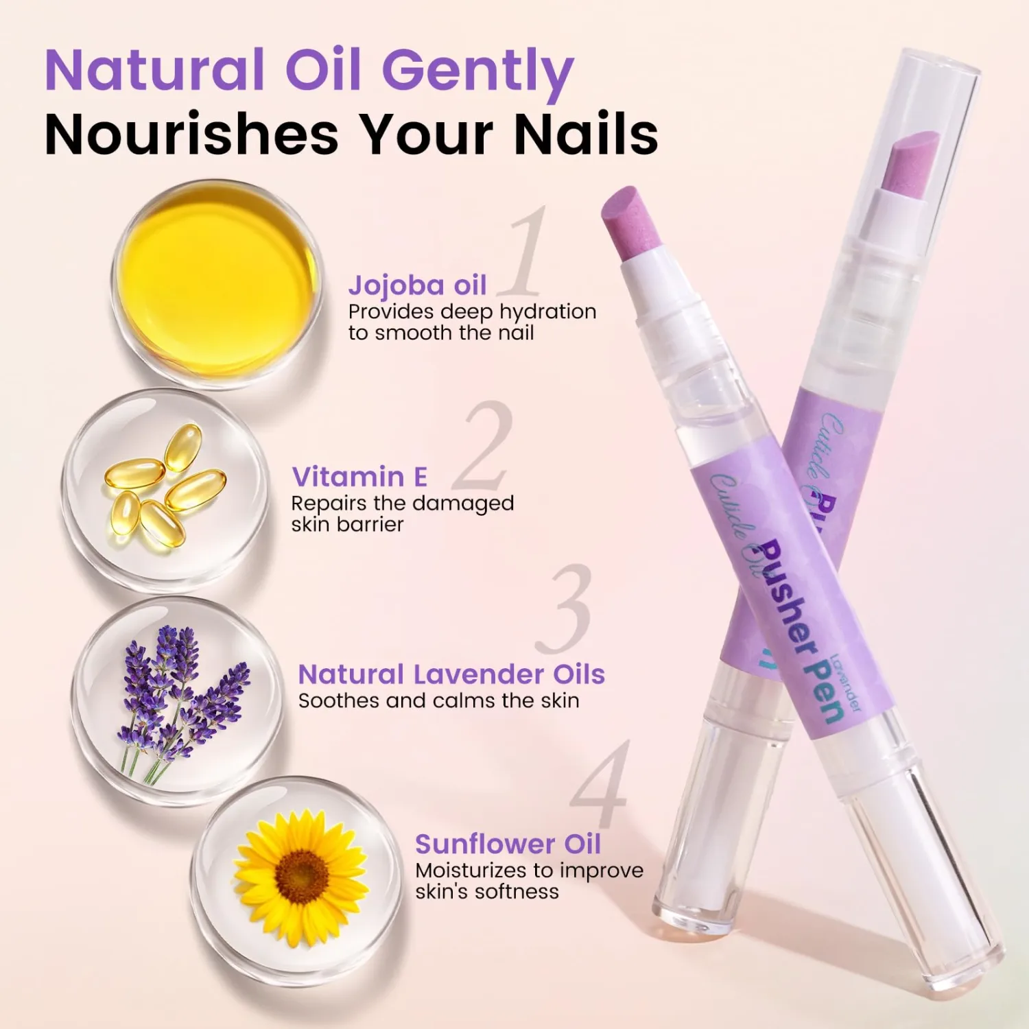 Cuticle Pusher Oil Pen for Nails, 3 in1 Ceramic Cuticle Remover with Oil