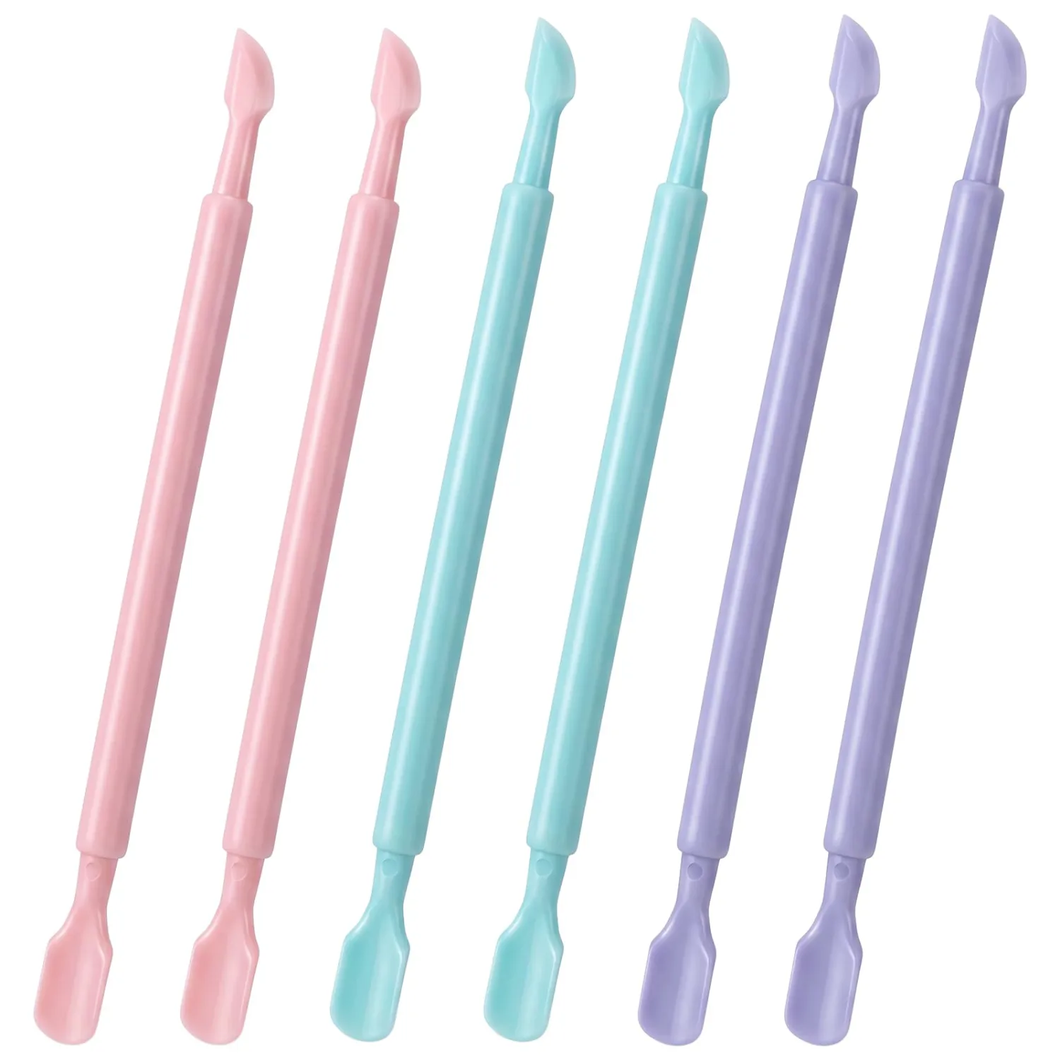 6 Pack Rubber Cuticle Pusher Dual Head Cuticle Pusher Remover Tool