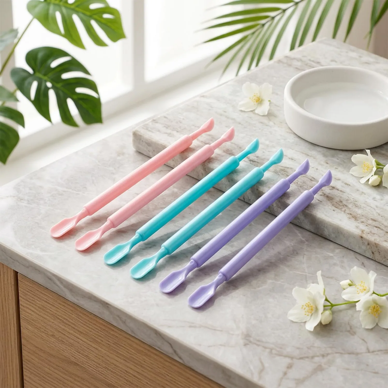 6 Pack Rubber Cuticle Pusher Dual Head Cuticle Pusher Remover Tool